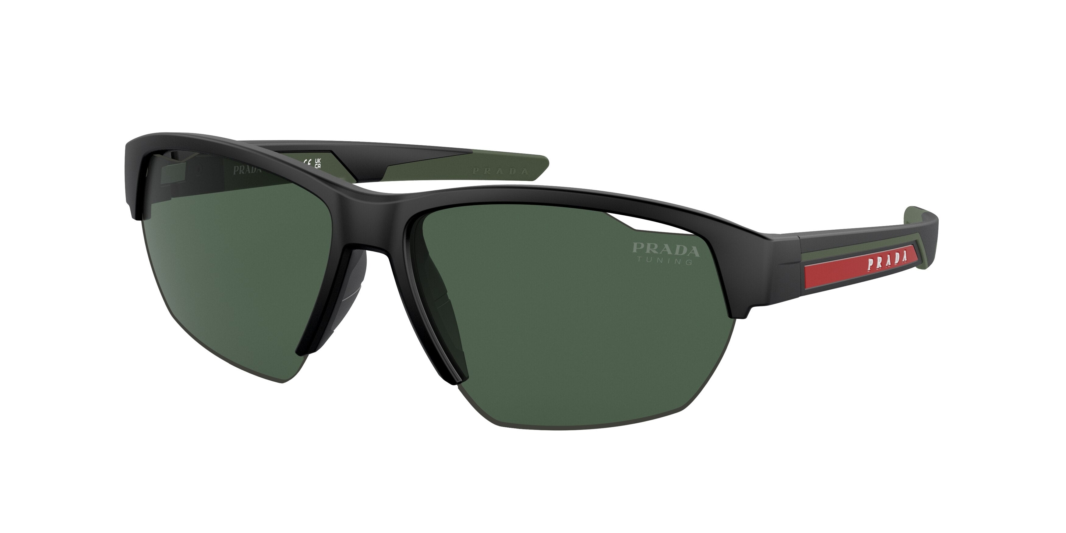 Prada Linea Rossa PS03YSF Irregular Sunglasses 18G06U-Matte Black 64-140-15 - Color Map Black
