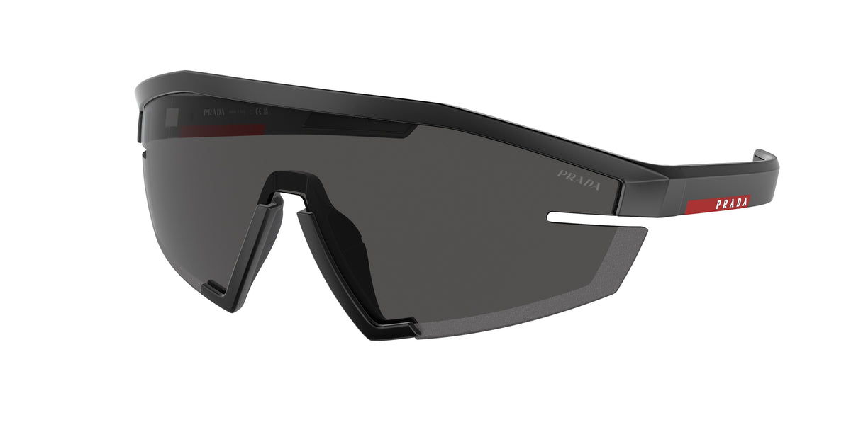 Prada Linea Rossa PS03ZS Irregular Sunglasses 1BO06F-Matte Black 44-125-144 - Color Map Black