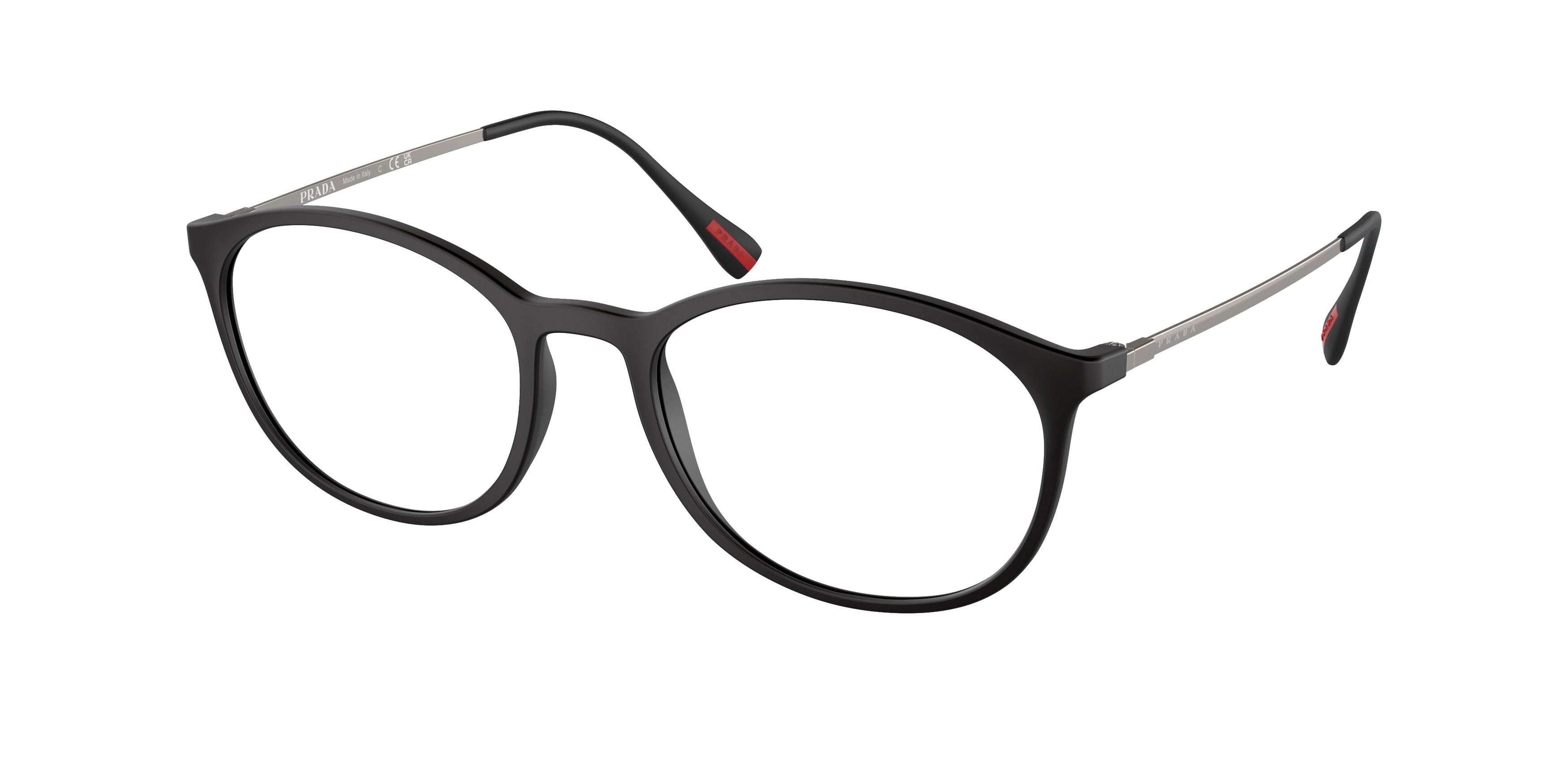 Prada Linea Rossa LIFESTYLE PS04HV Rectangle Eyeglasses  DG01O1-Black Rubber 53-140-19 - Color Map Black