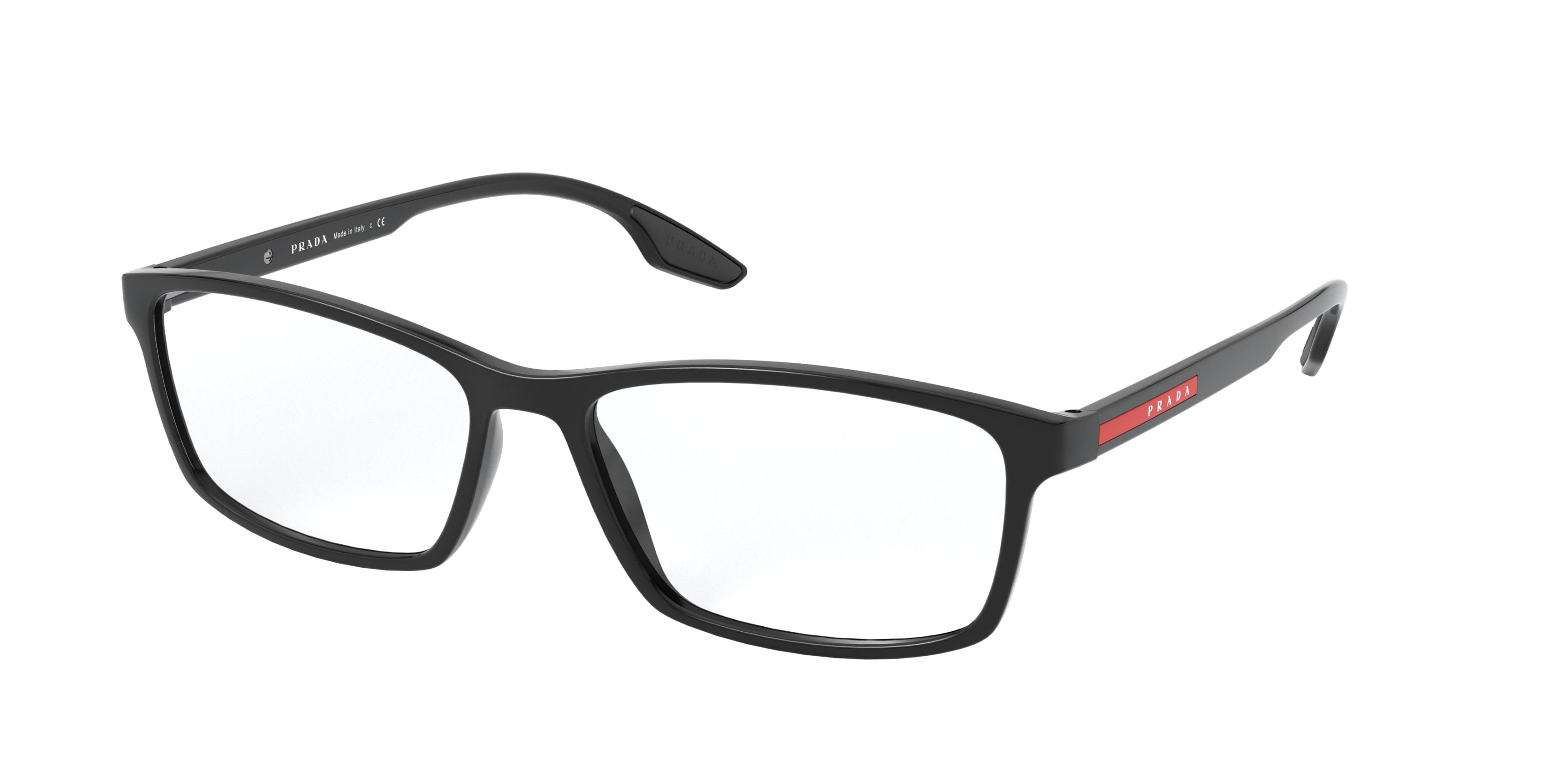 Prada Linea Rossa LIFESTYLE PS04MV Rectangle Eyeglasses 1AB1O1-Black 56-145-16 - Color Map Black