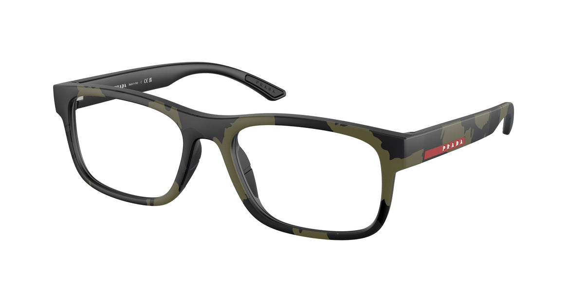 Prada Linea Rossa PS04QV Rectangle Eyeglasses 14X1O1- 54-145-18 - Color Map Green