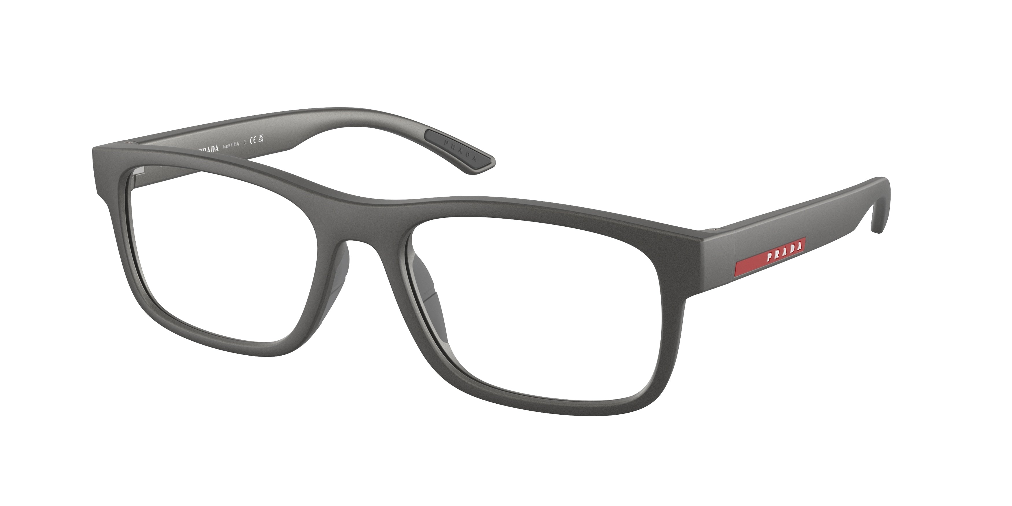 Prada Linea Rossa PS04QV Rectangle Eyeglasses 16X1O1- 54-145-18 - Color Map Silver