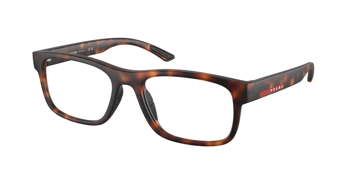 Prada Linea Rossa PS04QV Rectangle Eyeglasses 17X1O1-Dark Havana Rubbered 54-145-18 - Color Map Tortoise