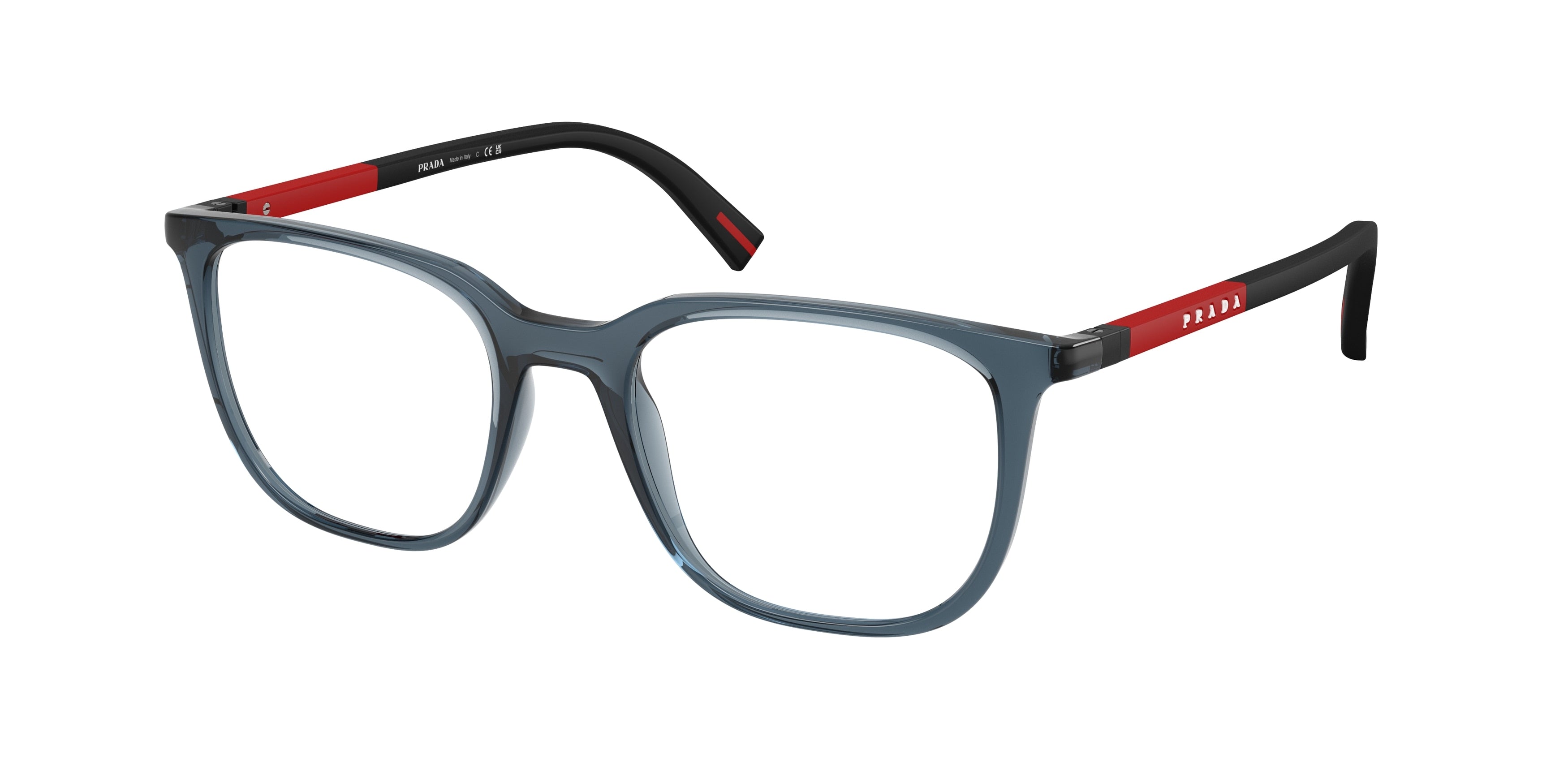 Prada Linea Rossa PS04RV Pillow Eyeglasses CZH1O1-Transparent Blue 50-145-19 - Color Map Blue