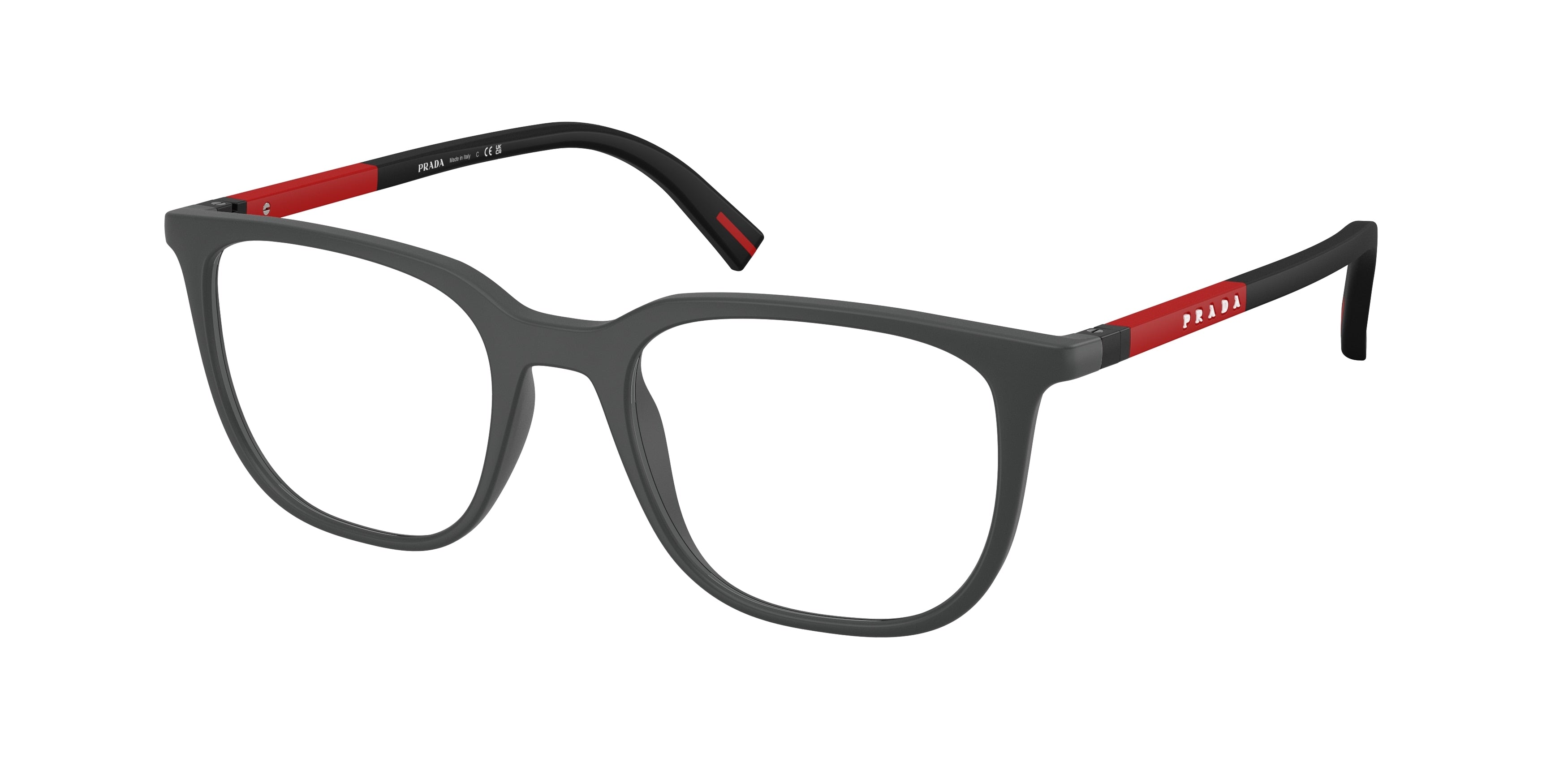 Prada Linea Rossa PS04RV Pillow Eyeglasses UFK1O1-Grey Rubber 50-145-19 - Color Map Grey
