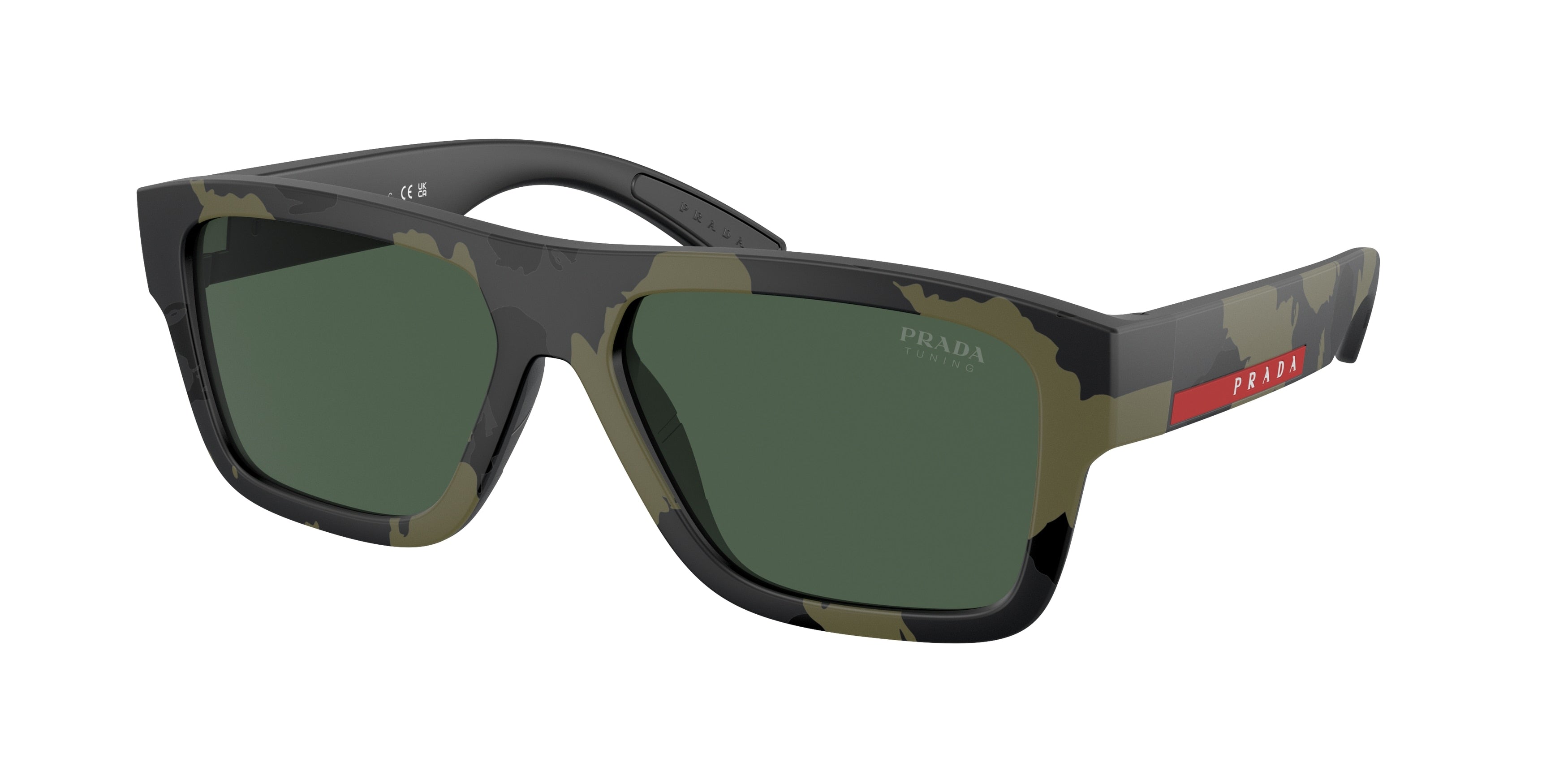 Prada Linea Rossa PS04ZS Square Sunglasses  14X90I-Green Mimetic Rubbered 56-145-16 - Color Map Green