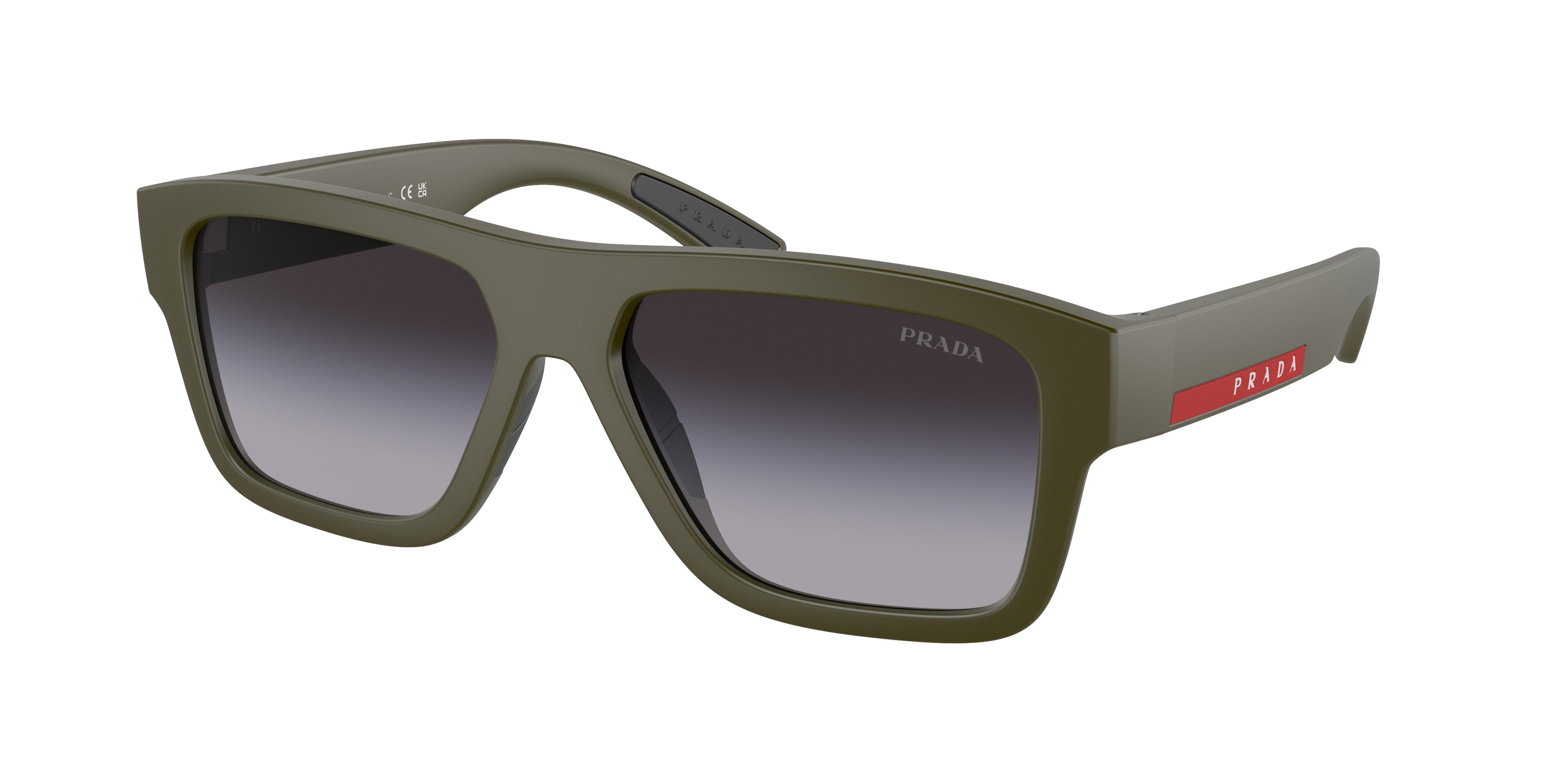 Prada Linea Rossa PS04ZS Square Sunglasses 15X09U-Green Military Matte 56-145-16 - Color Map Green