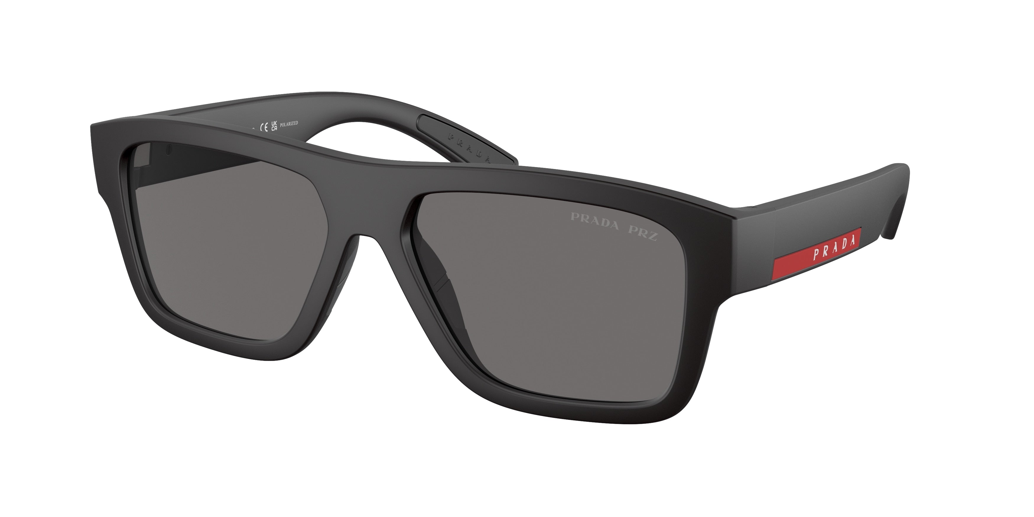 Prada Linea Rossa PS04ZS Square Sunglasses DG002G-Black Rubbered 56-145-16 - Color Map Black