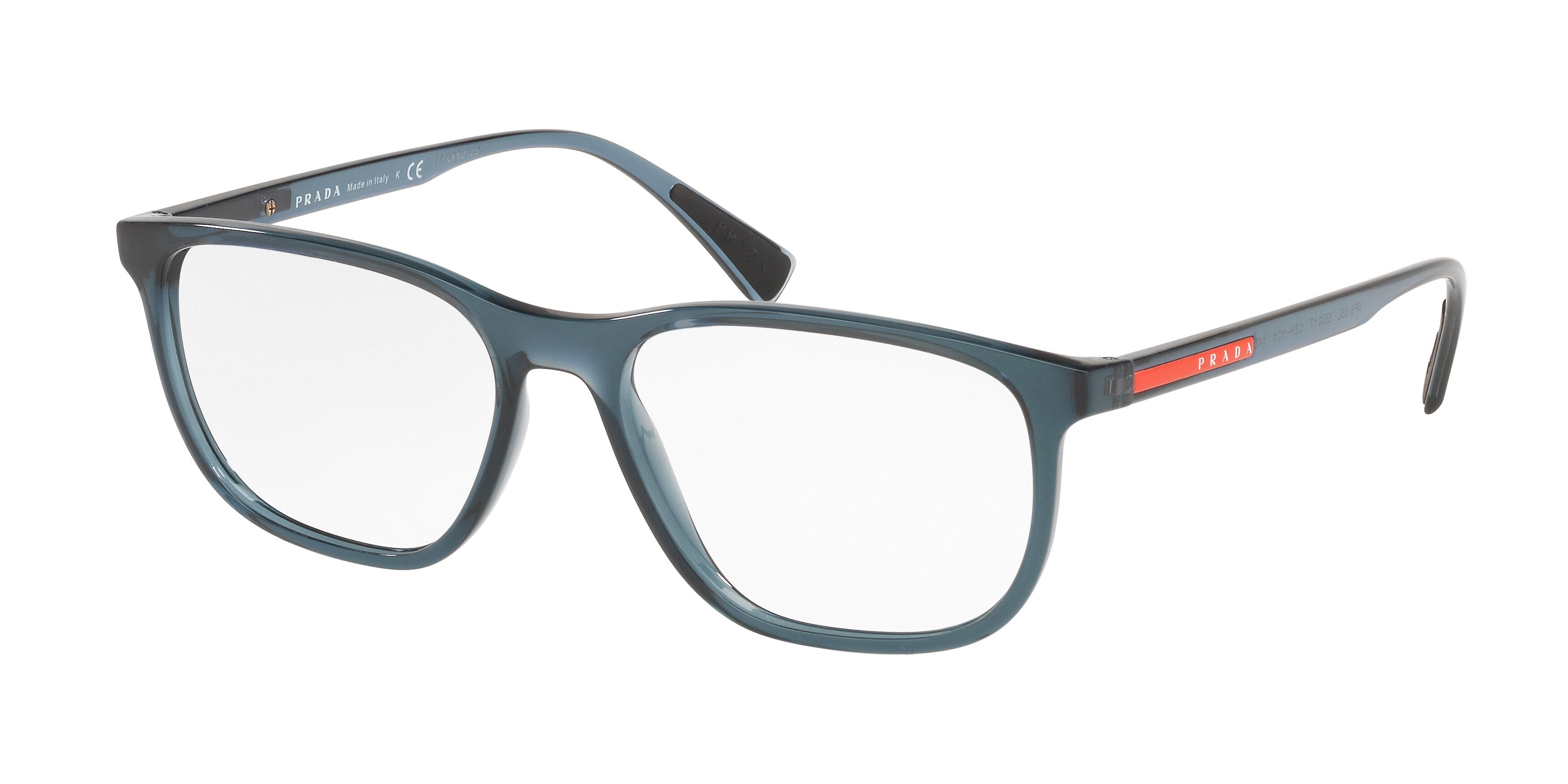 Prada Linea Rossa LIFESTYLE PS05LV Rectangle Eyeglasses CZH1O1-Transparent Avio 55-145-17 - Color Map Blue