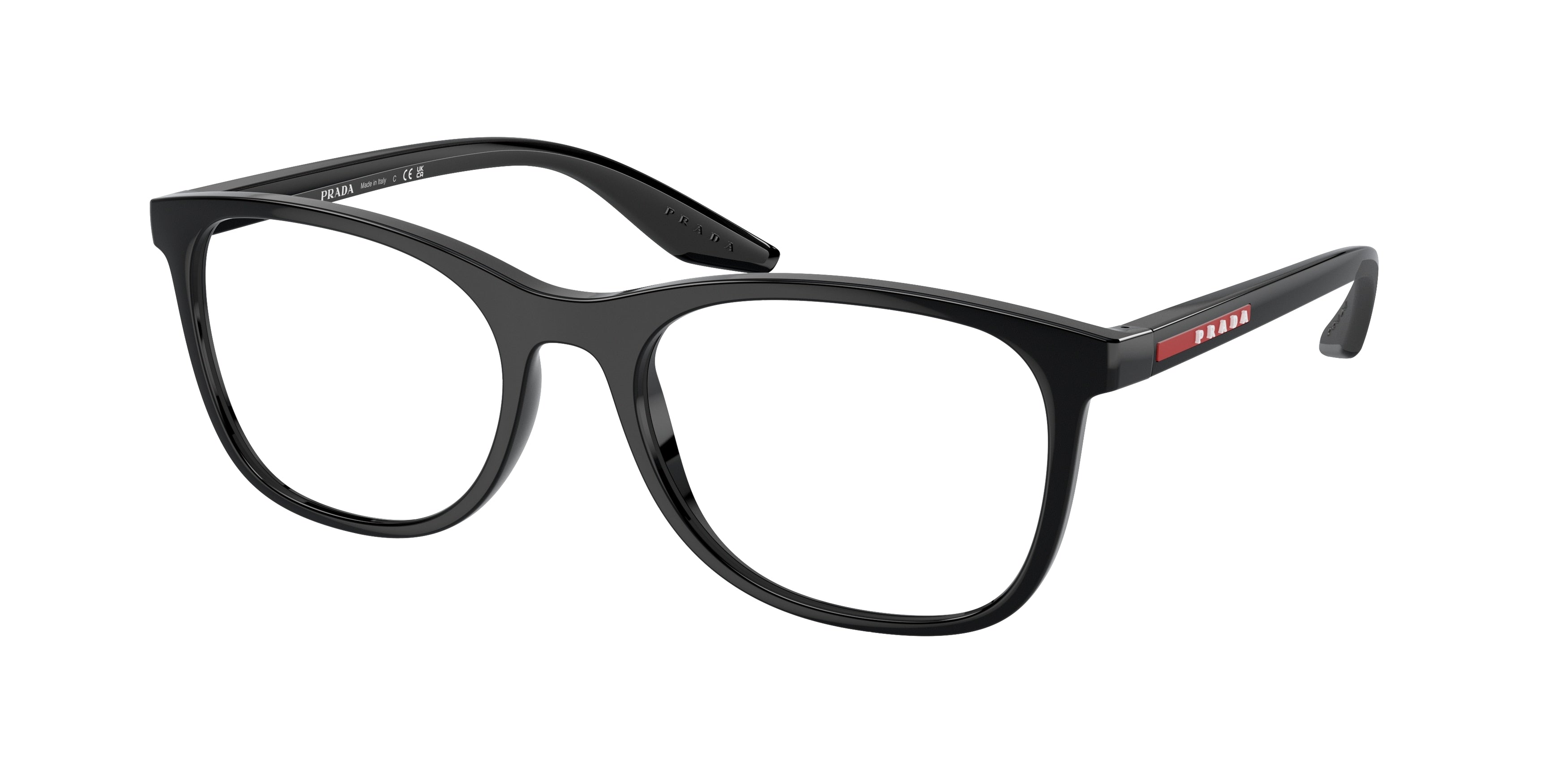Prada Linea Rossa PS05PV Pillow Eyeglasses 1AB1O1-Black 55-145-19 - Color Map Black