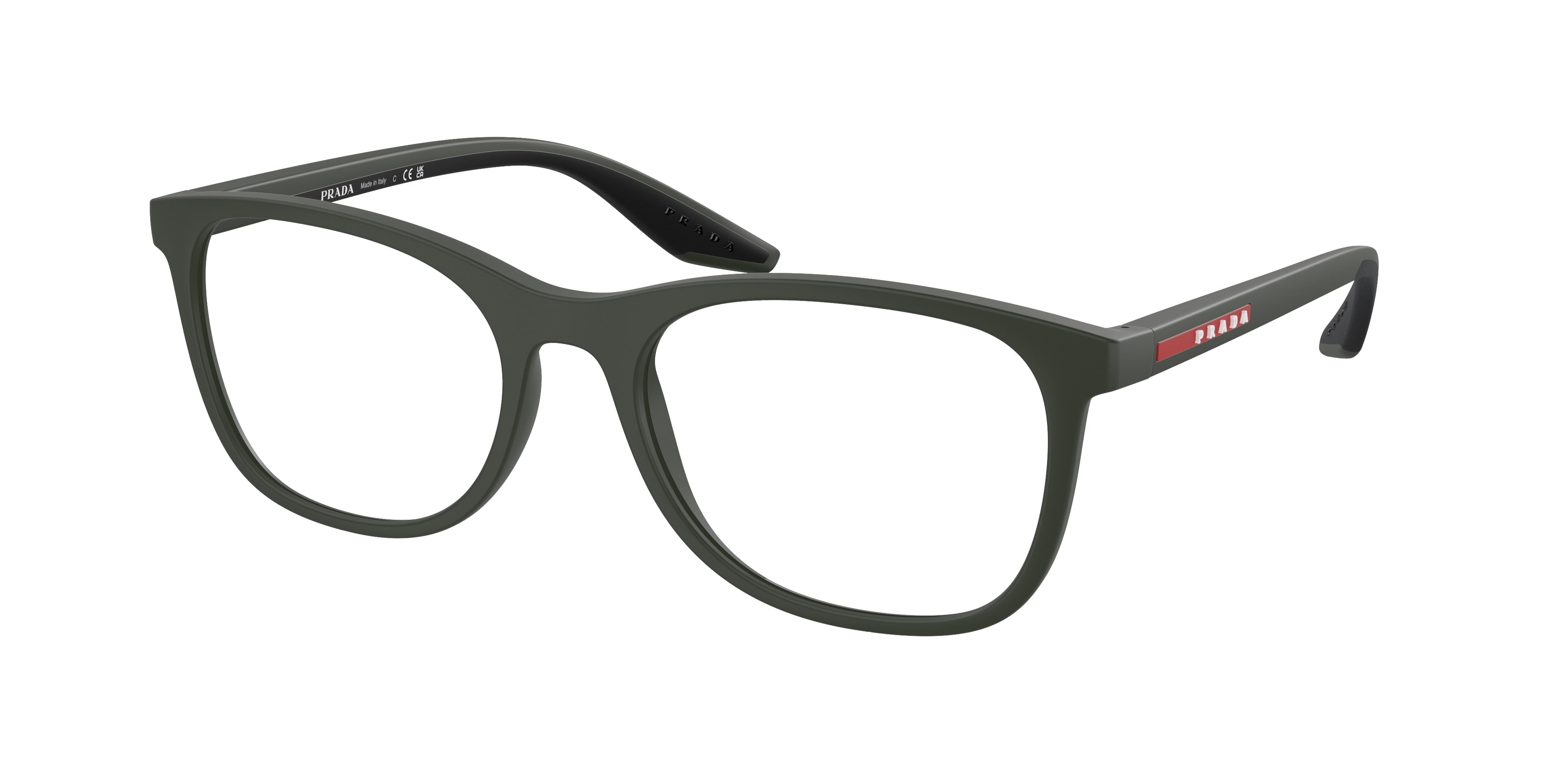 Prada Linea Rossa PS05PV Pillow Eyeglasses 5361O1-Matte Green 55-145-19 - Color Map Green