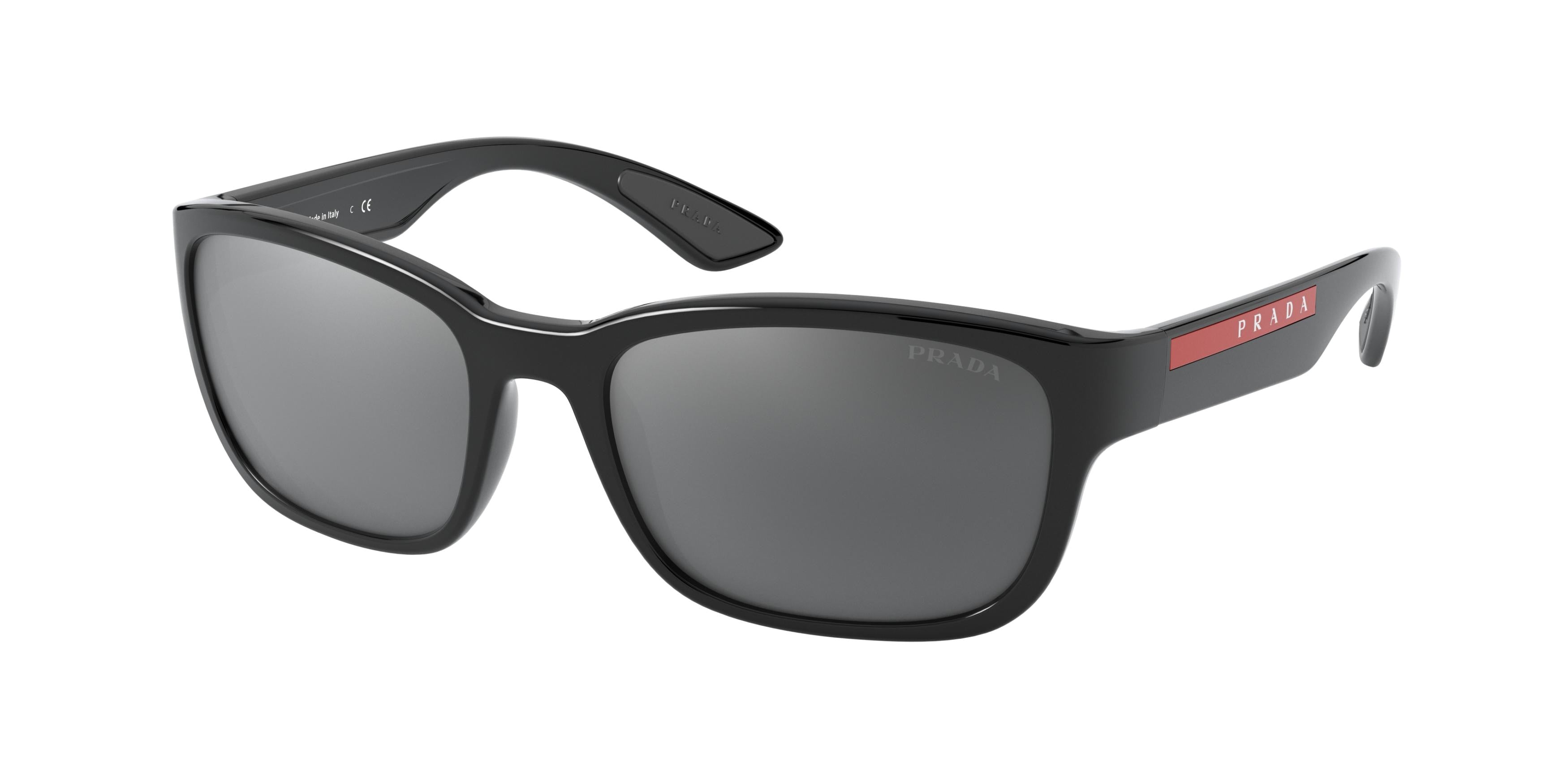 Prada Linea Rossa PS05VS Pillow Sunglasses 1AB5L0-Black 57-145-19 - Color Map Black