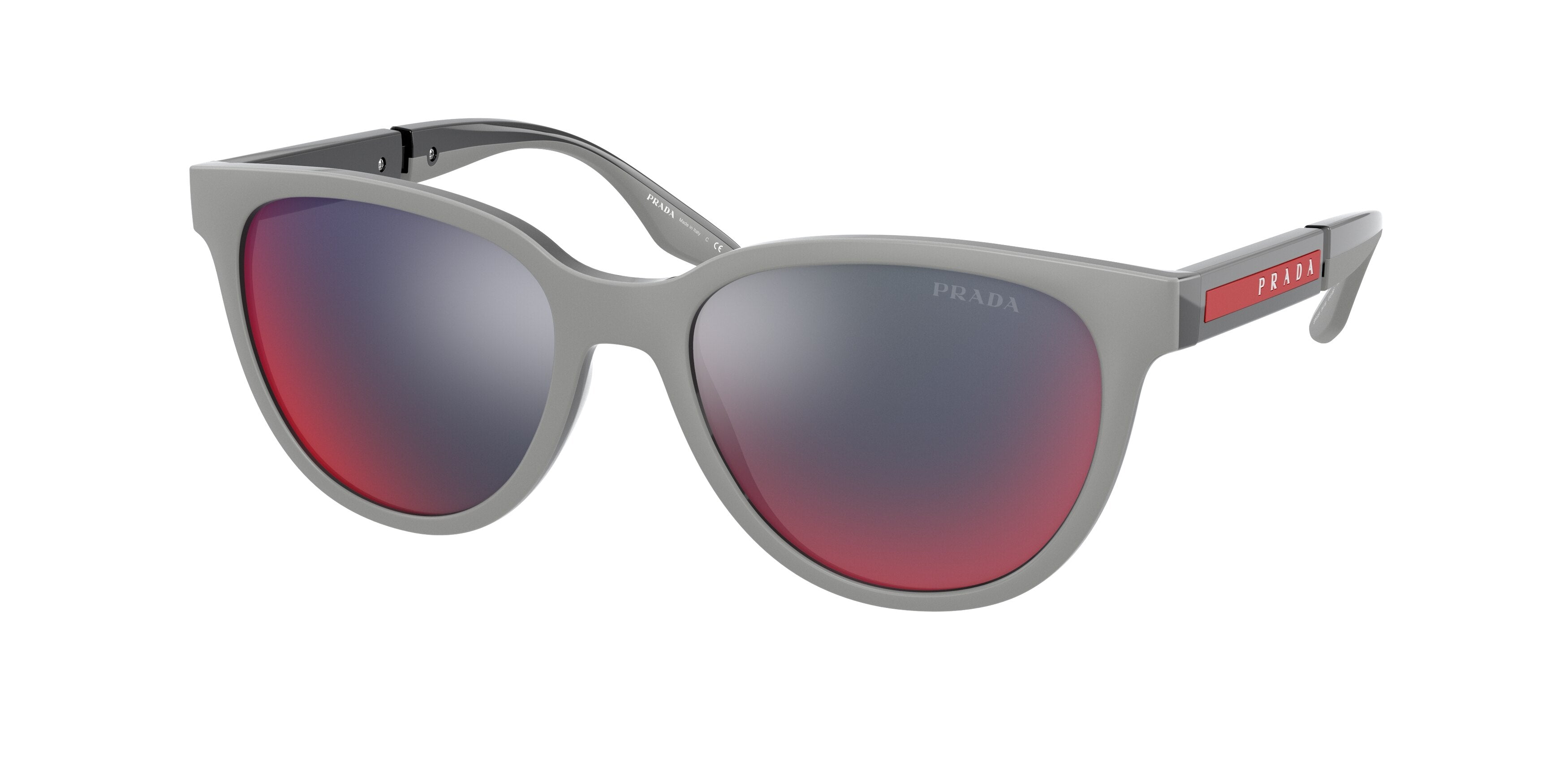 Prada Linea Rossa PS05XS Oval Sunglasses 01S08F-Grey Rubber/Ardesia 54-145-18 - Color Map Grey