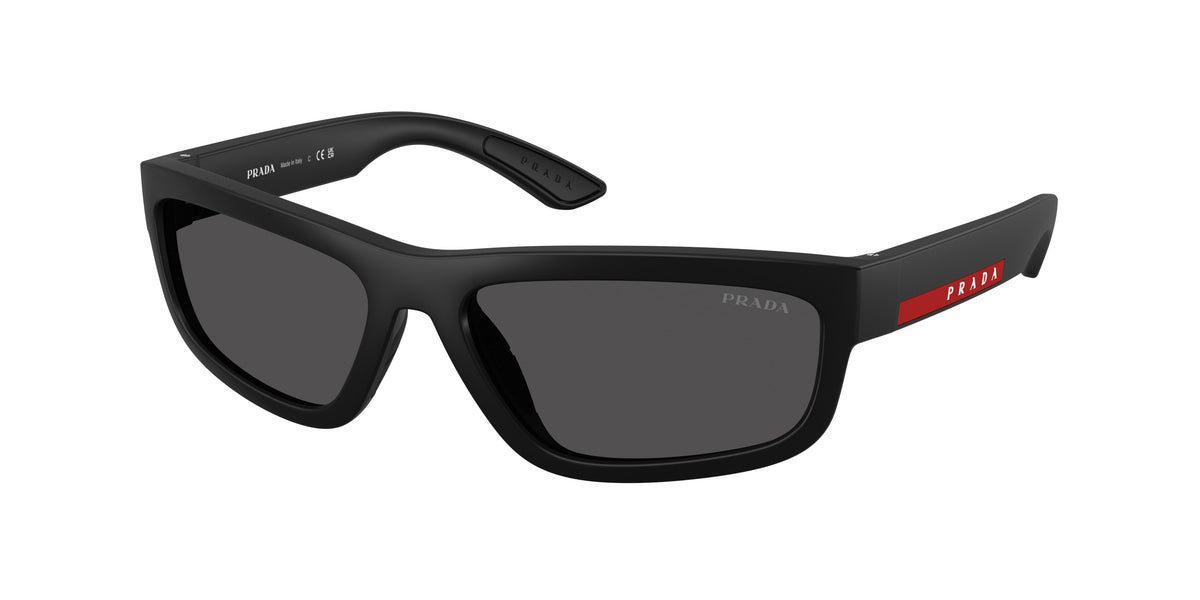 Prada Linea Rossa PS05ZS Rectangle Sunglasses for Men — Free Shipping - 59-140-17 / DG006F-Black Rubbered