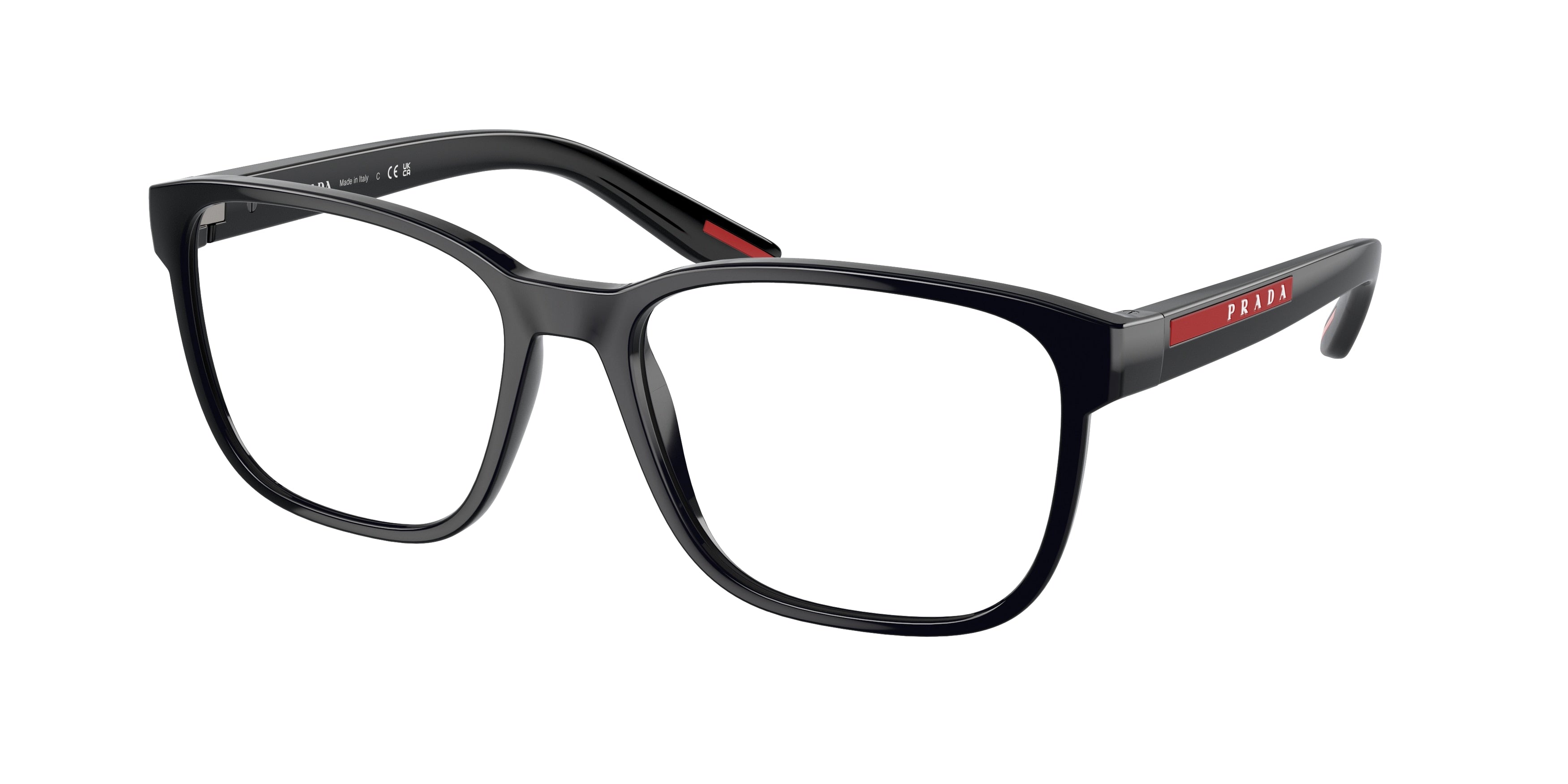 Prada Linea Rossa PS06PV Pillow Eyeglasses 1AB1O1-Black 55-145-18 - Color Map Black