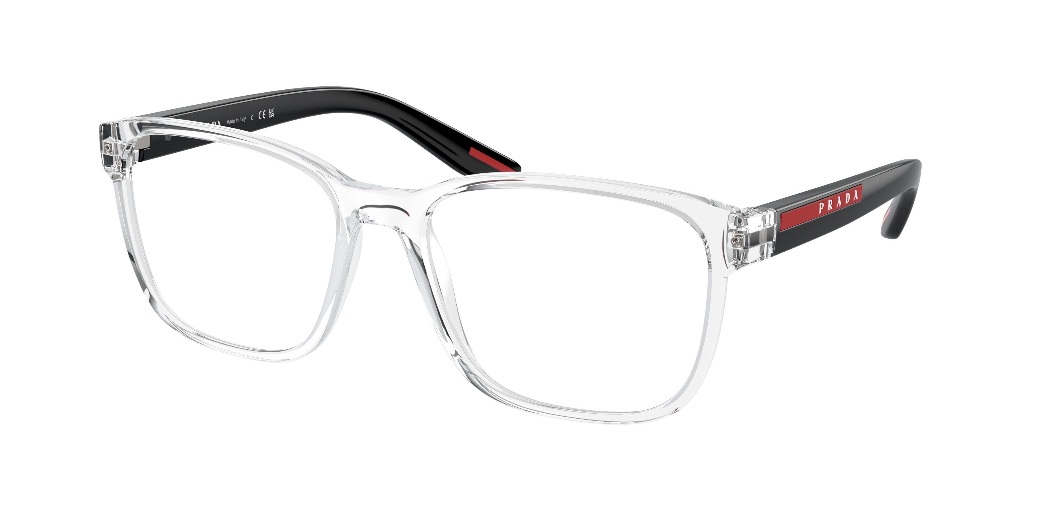 Prada Linea Rossa PS06PV Pillow Eyeglasses 2AZ1O1-Crystal 57-145-18 - Color Map Transparent