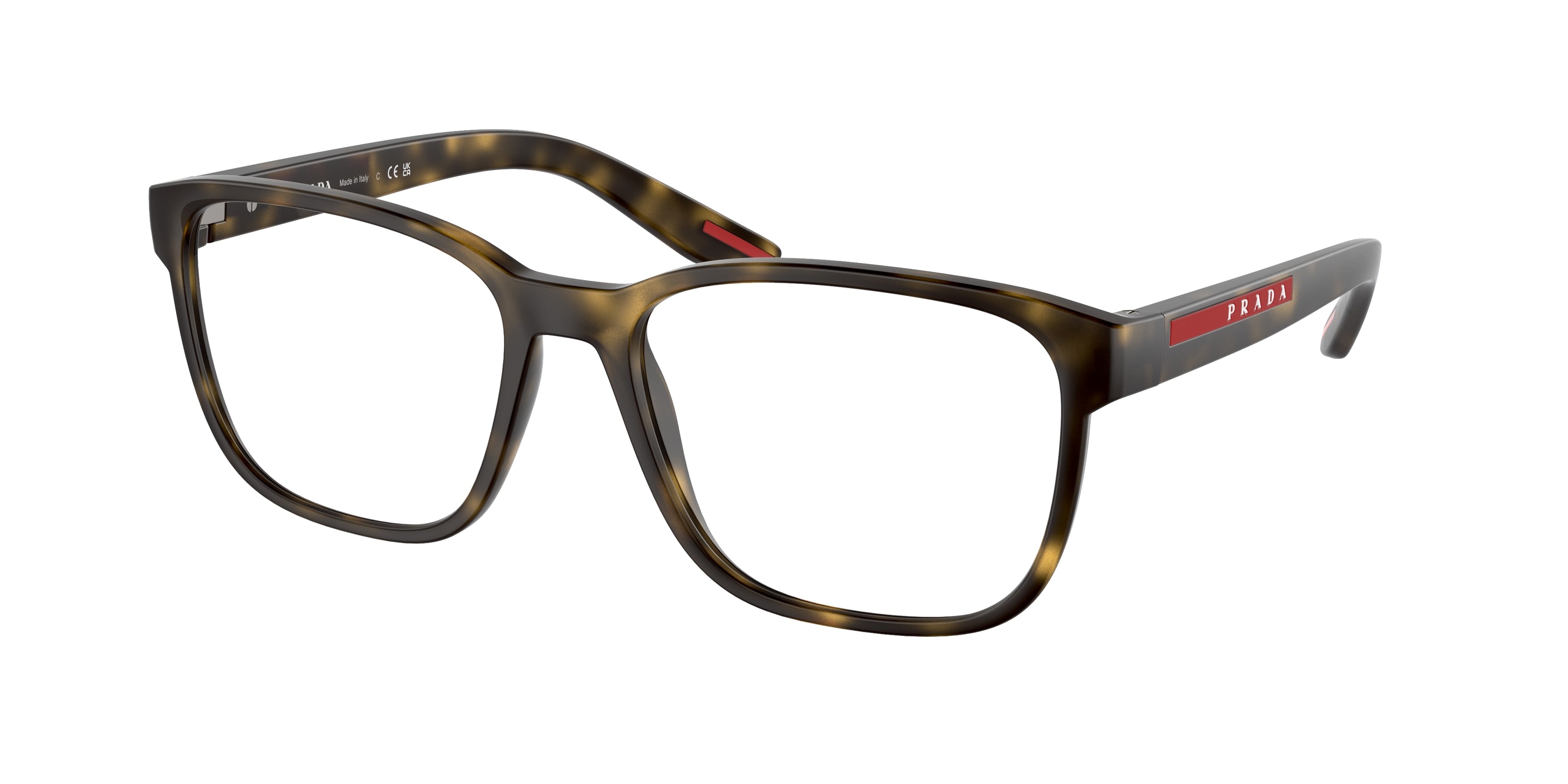 Prada Linea Rossa PS06PV Pillow Eyeglasses 5811O1-Havana Rubber 57-145-18 - Color Map Tortoise