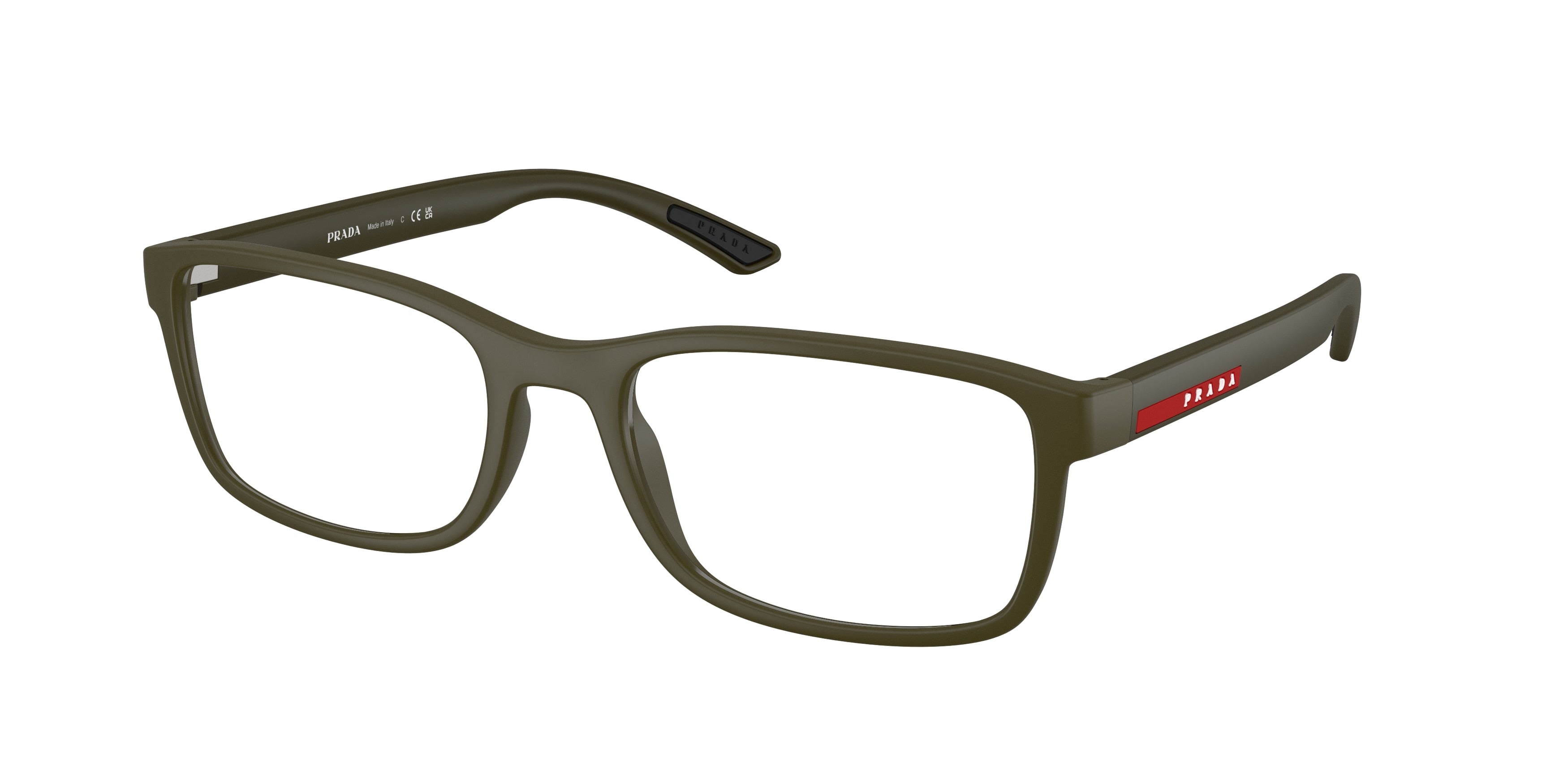 Prada Linea Rossa PS06RV Pillow Eyeglasses 15X1O1-Matte Green 55-145-19 - Color Map Green