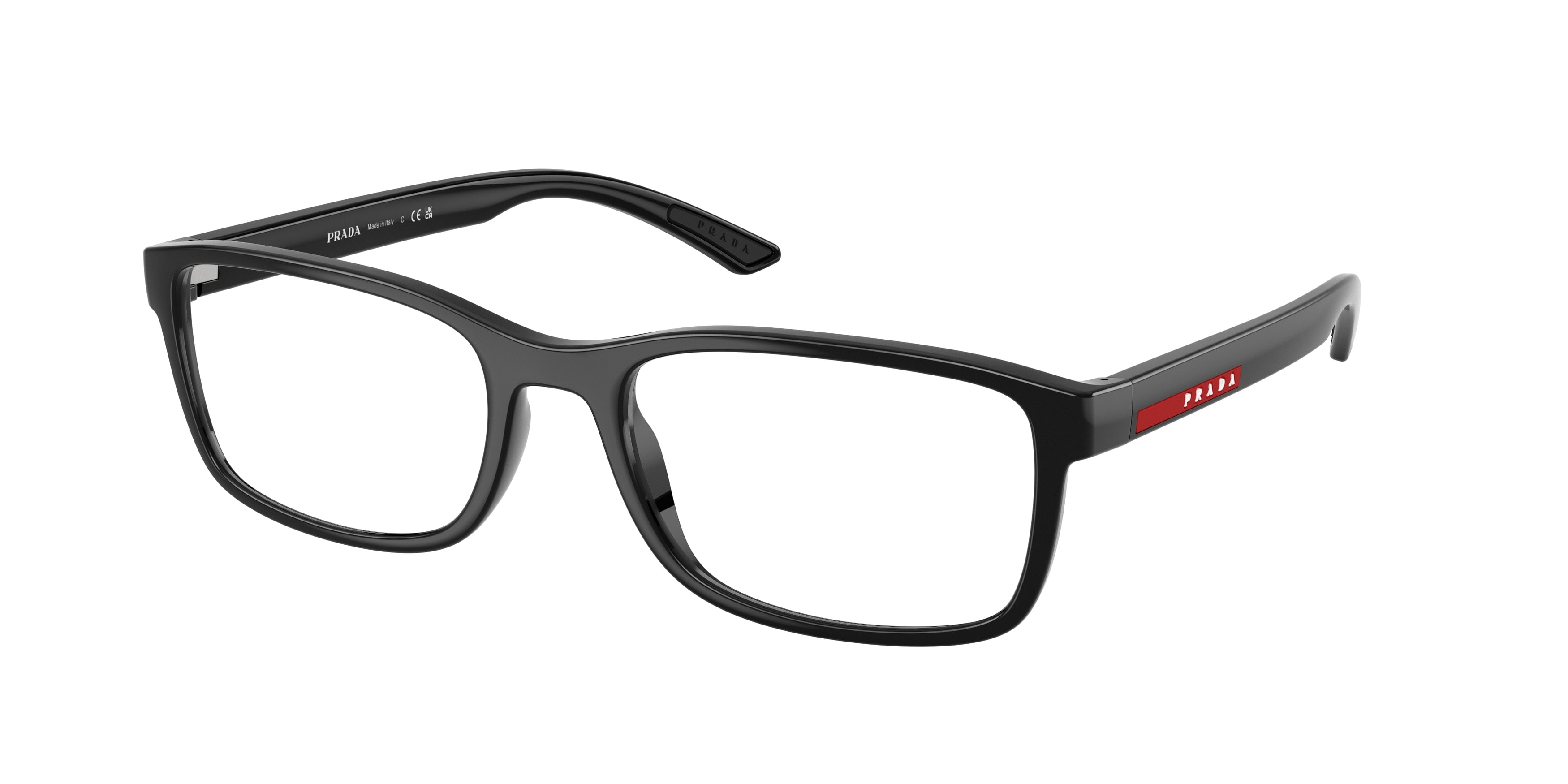 Prada Linea Rossa PS06RV Pillow Eyeglasses 1AB1O1-Black 55-145-19 - Color Map Black