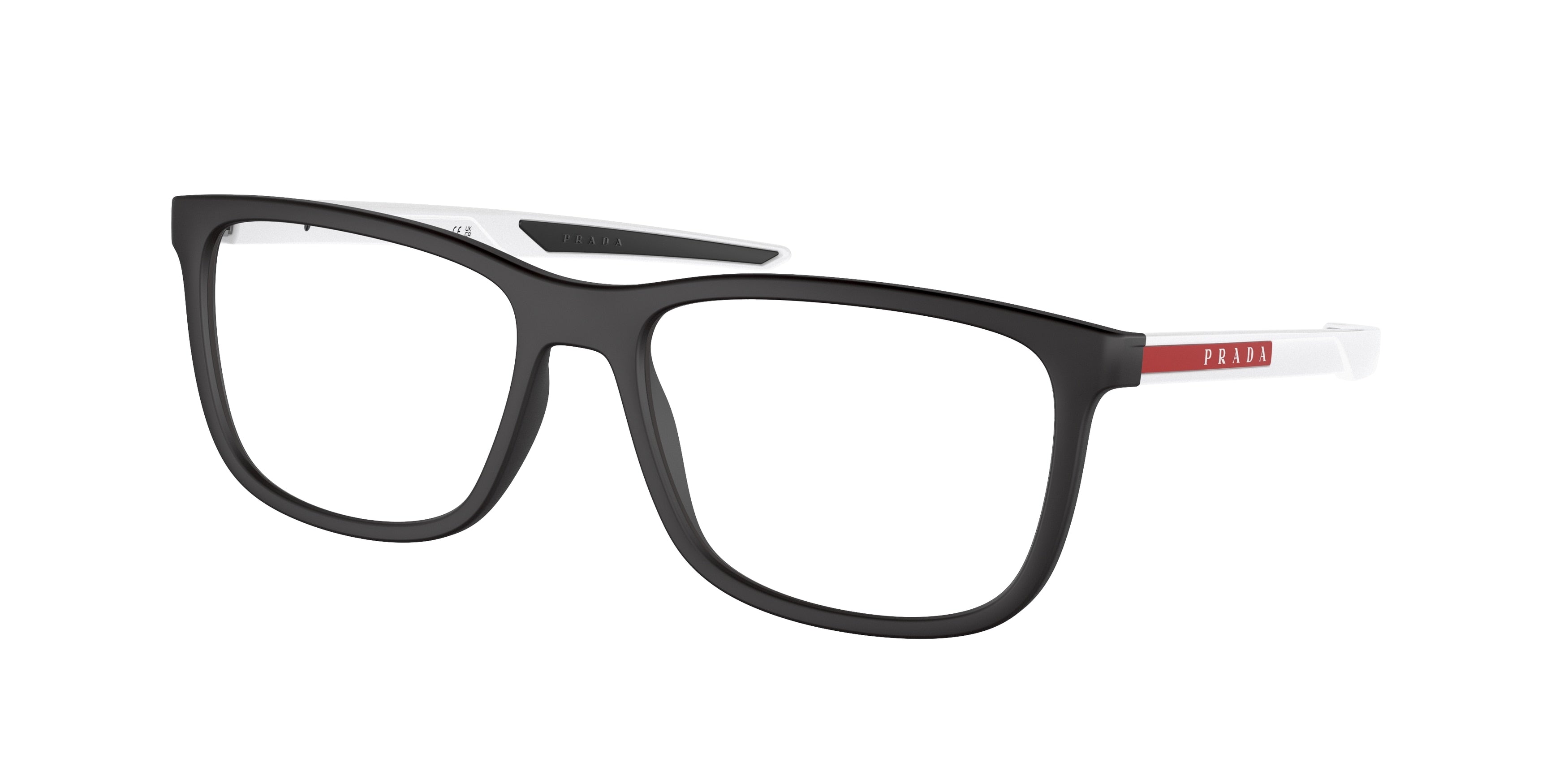 Prada Linea Rossa PS07OV Pillow Eyeglasses DG01O1-Black Rubber 56-140-17 - Color Map Black