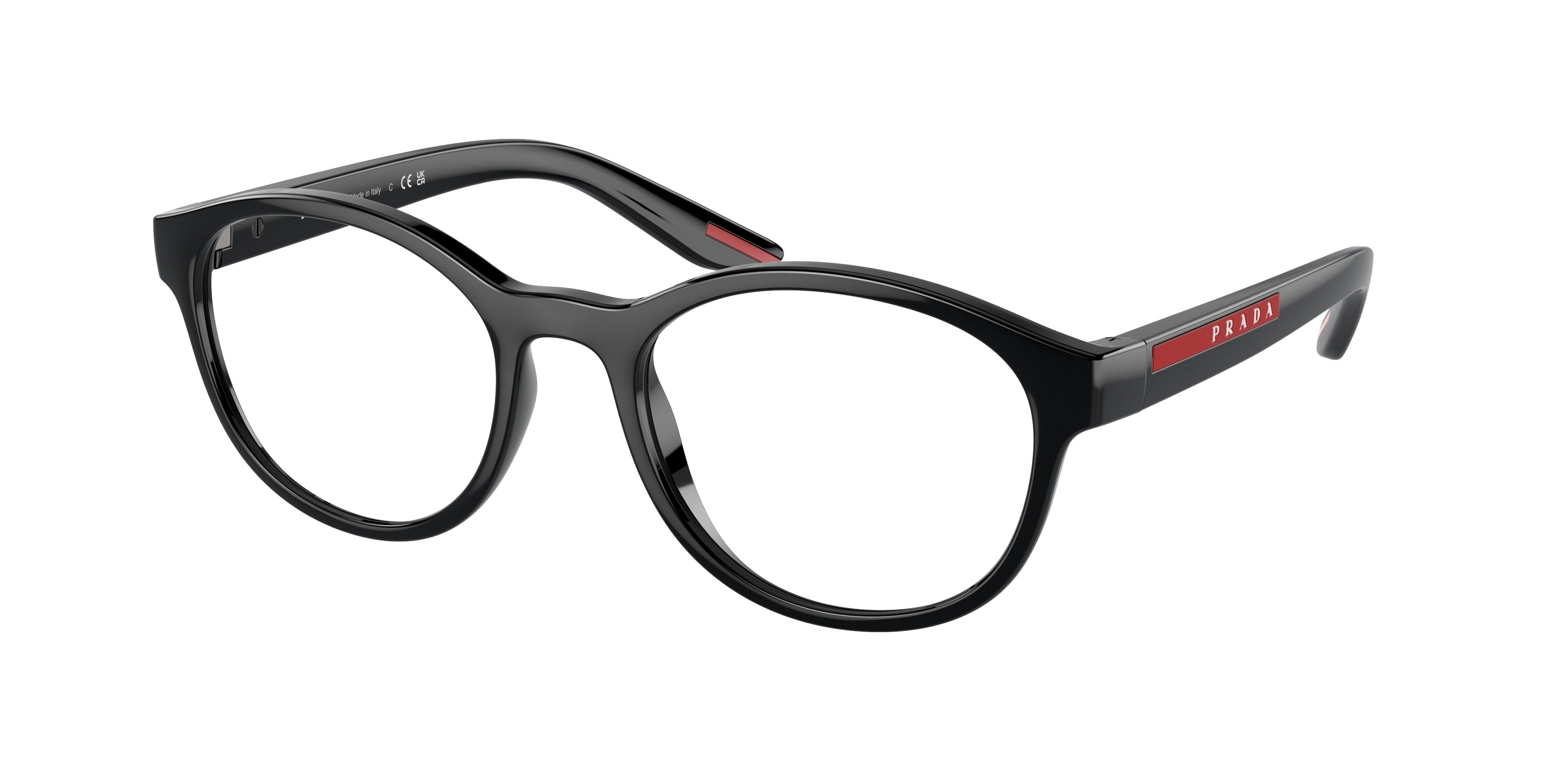 Prada Linea Rossa PS07PV Phantos Eyeglasses 1AB1O1-Black 53-145-20 - Color Map Black