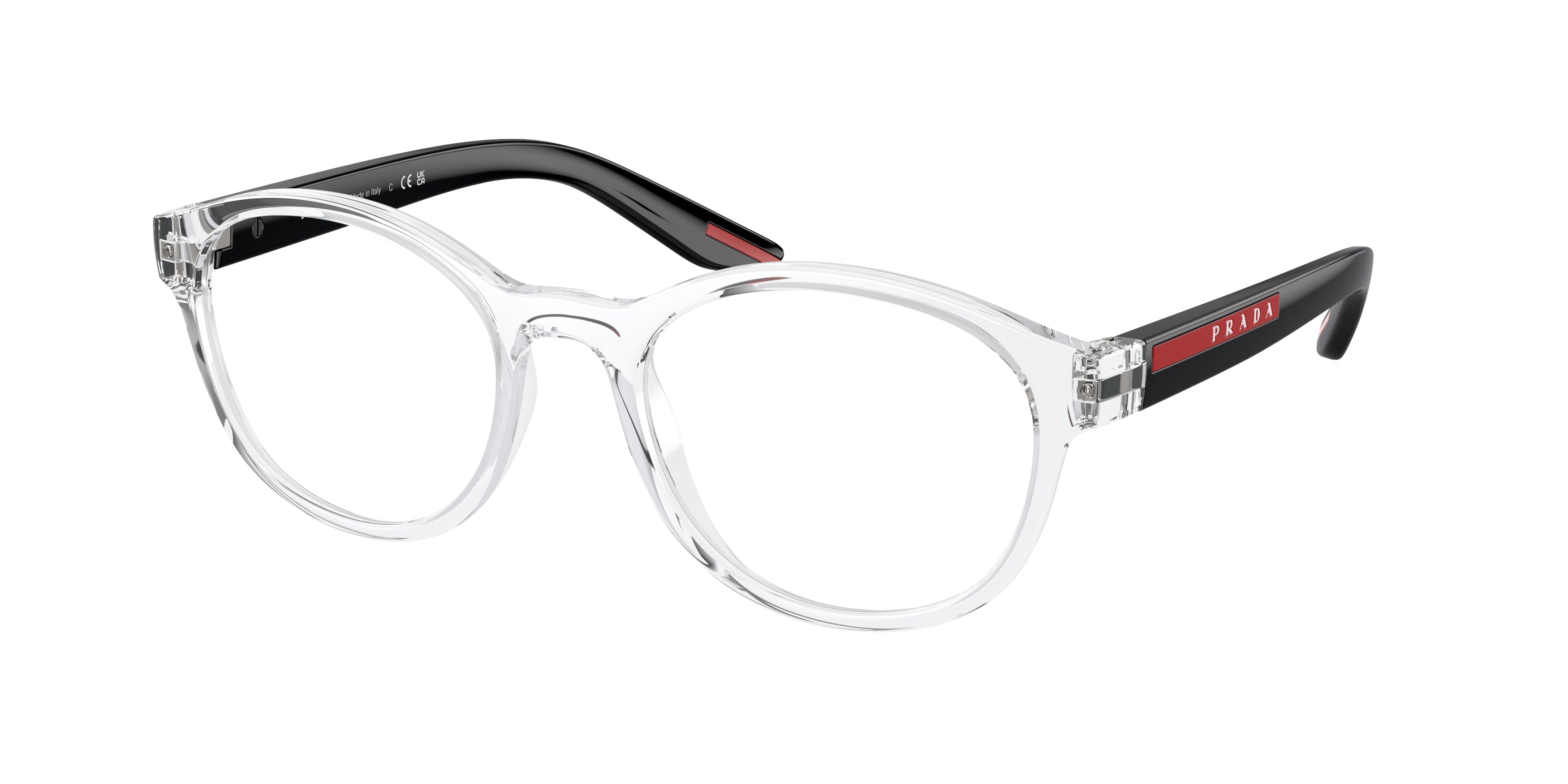 Prada Linea Rossa PS07PV Phantos Eyeglasses 2AZ1O1-Crystal 53-145-20 - Color Map Transparent