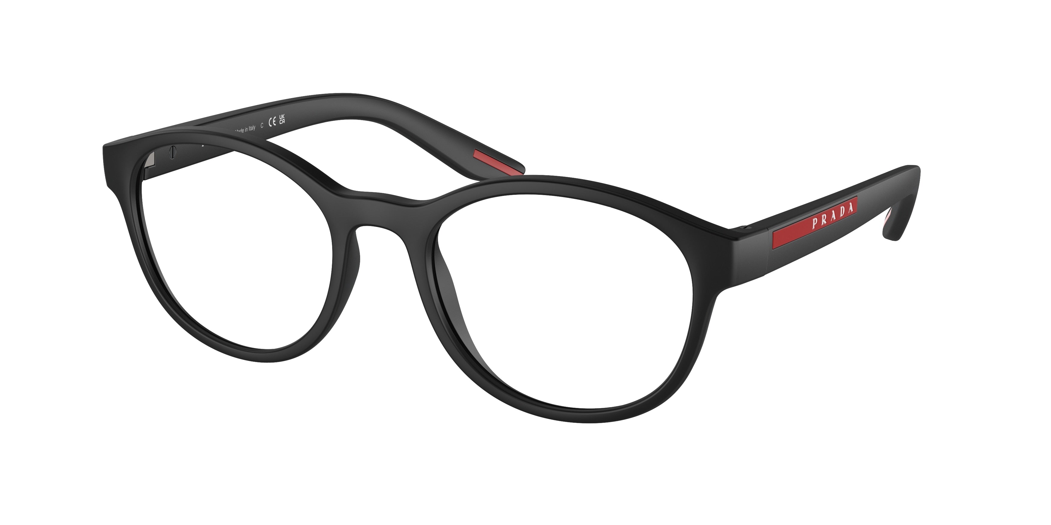 Prada Linea Rossa PS07PV Phantos Eyeglasses DG01O1-Black Rubber 53-145-20 - Color Map Black
