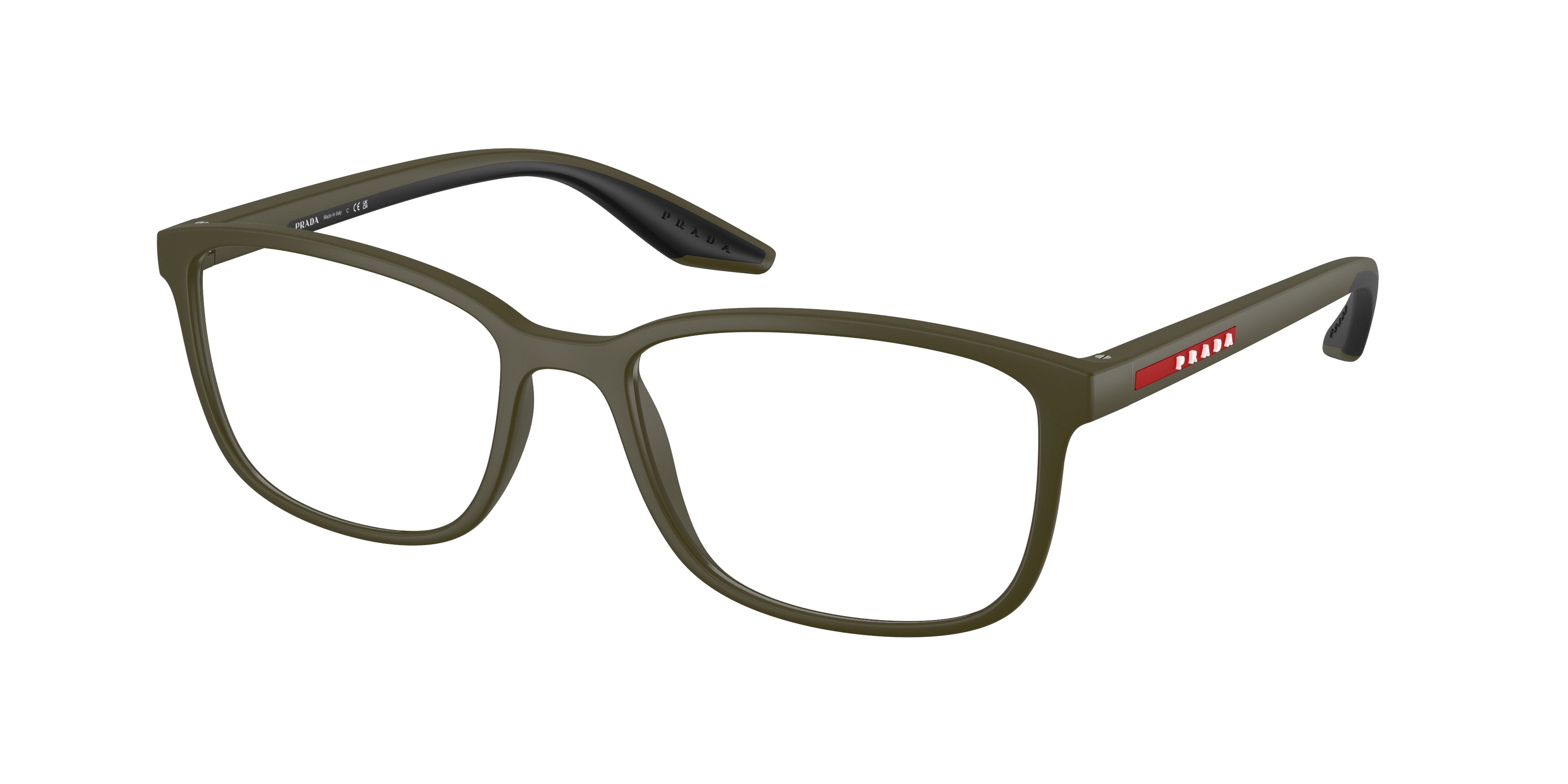 Prada Linea Rossa PS07RV Pillow Eyeglasses 15X1O1-Matte Green 55-145-18 - Color Map Green