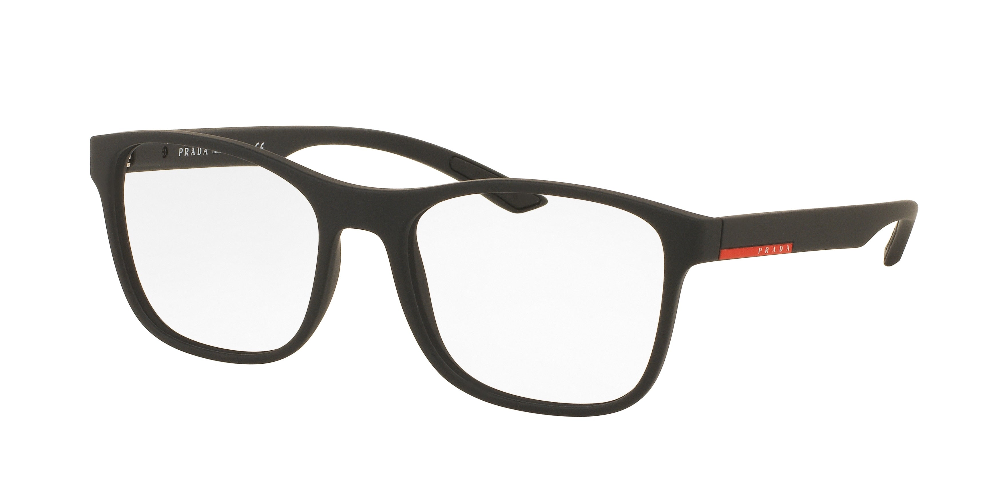Prada Linea Rossa LIFESTYLE PS08GV Square Eyeglasses DG01O1-Black Rubber 54-145-18 - Color Map Black