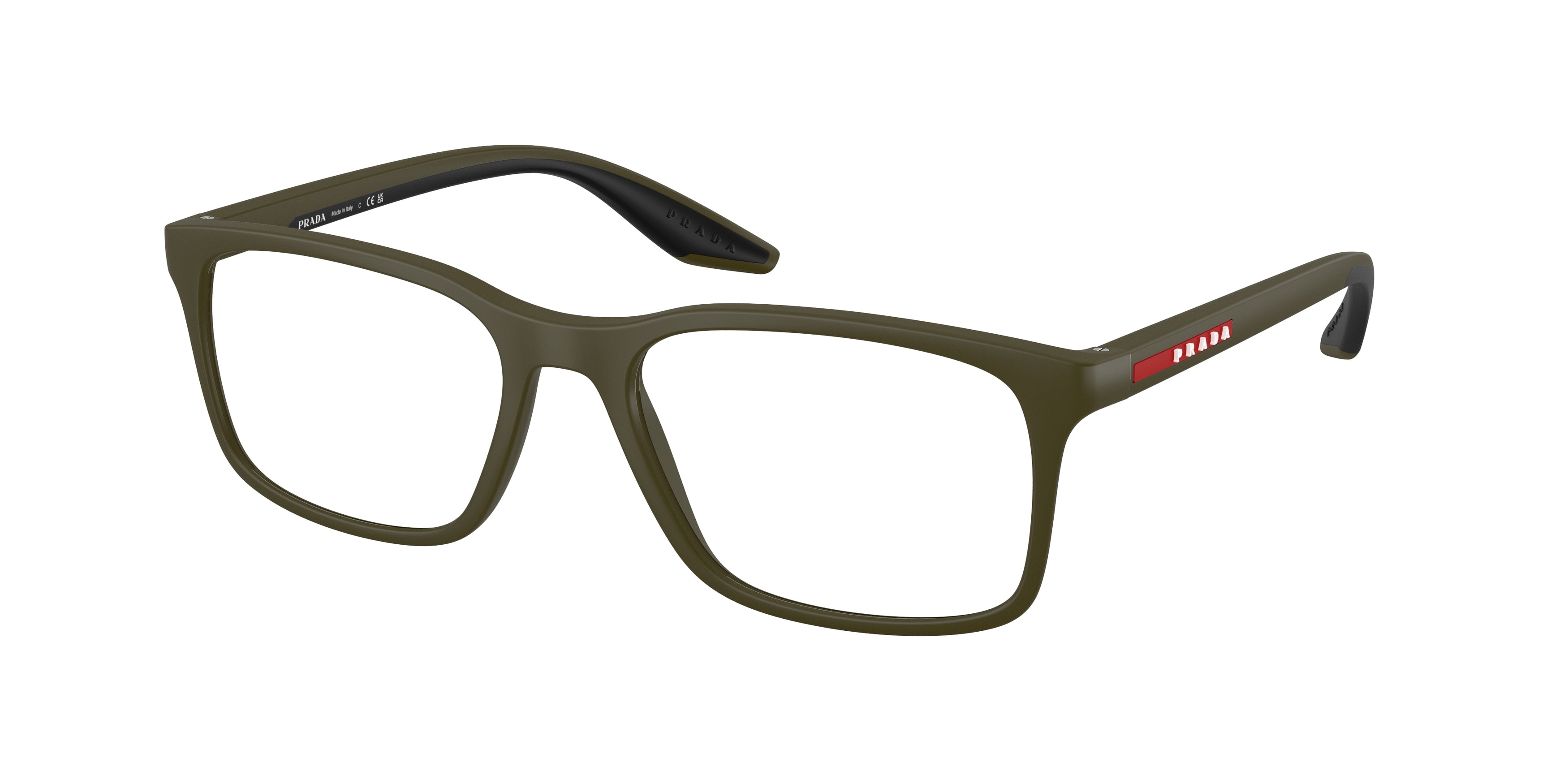 Prada Linea Rossa PS08RV Pillow Eyeglasses 15X1O1-Matte Green 54-145-18 - Color Map Green