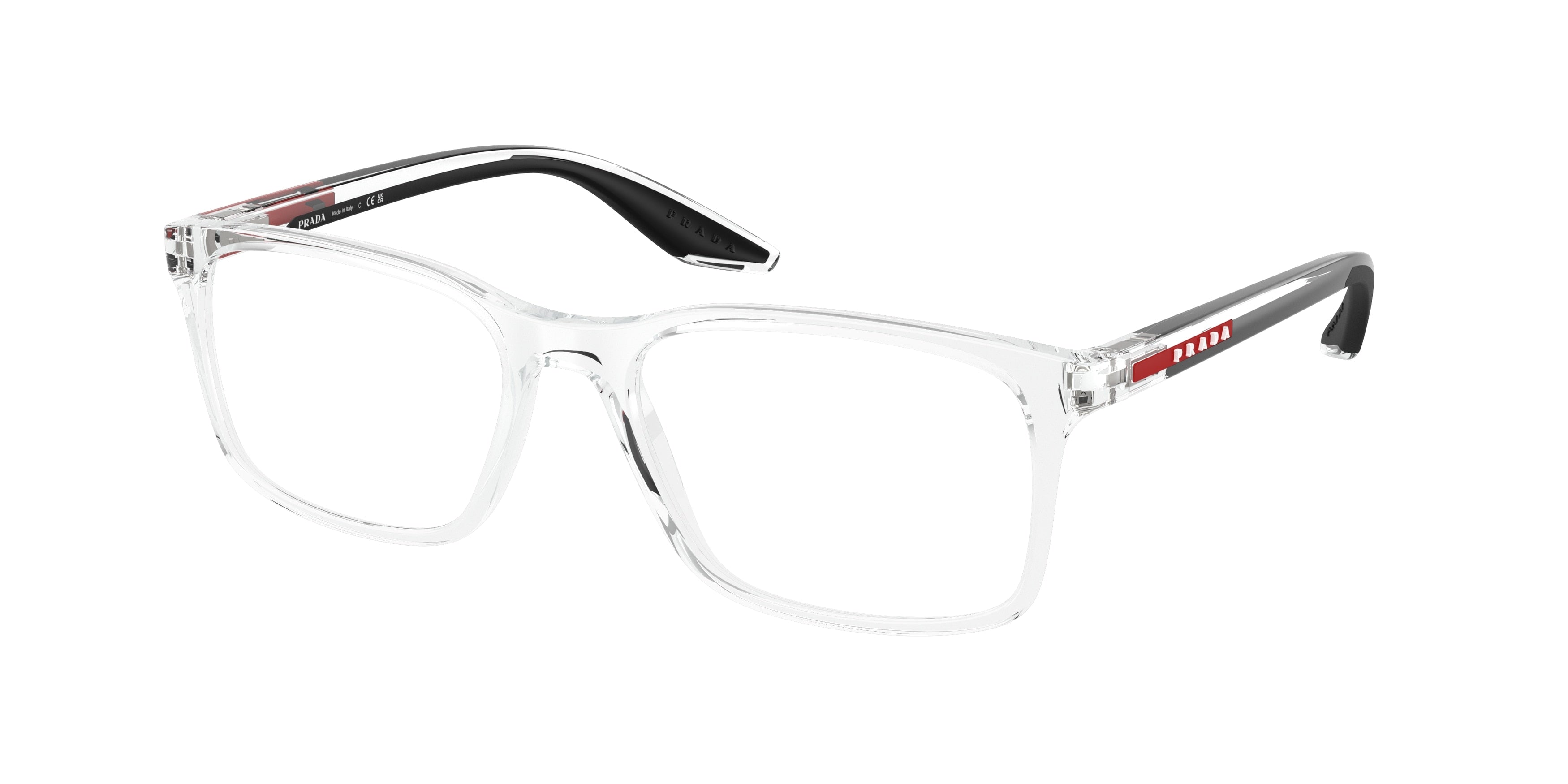 Prada Linea Rossa PS08RV Pillow Eyeglasses 2AZ1O1-Crystal 54-145-18 - Color Map Transparent