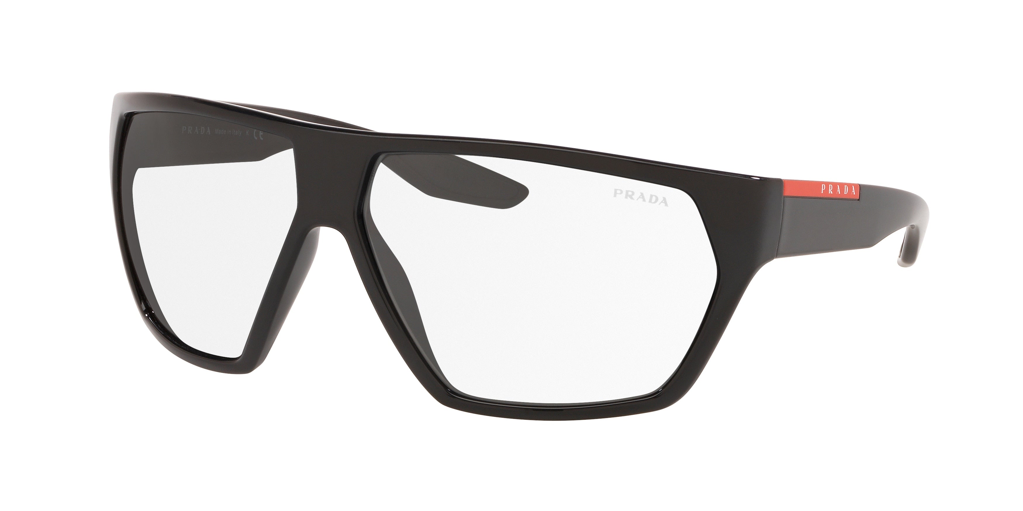 Prada Linea Rossa ACTIVE PS08US Irregular Sunglasses 1AB09H-Black 67-130-12 - Color Map Black