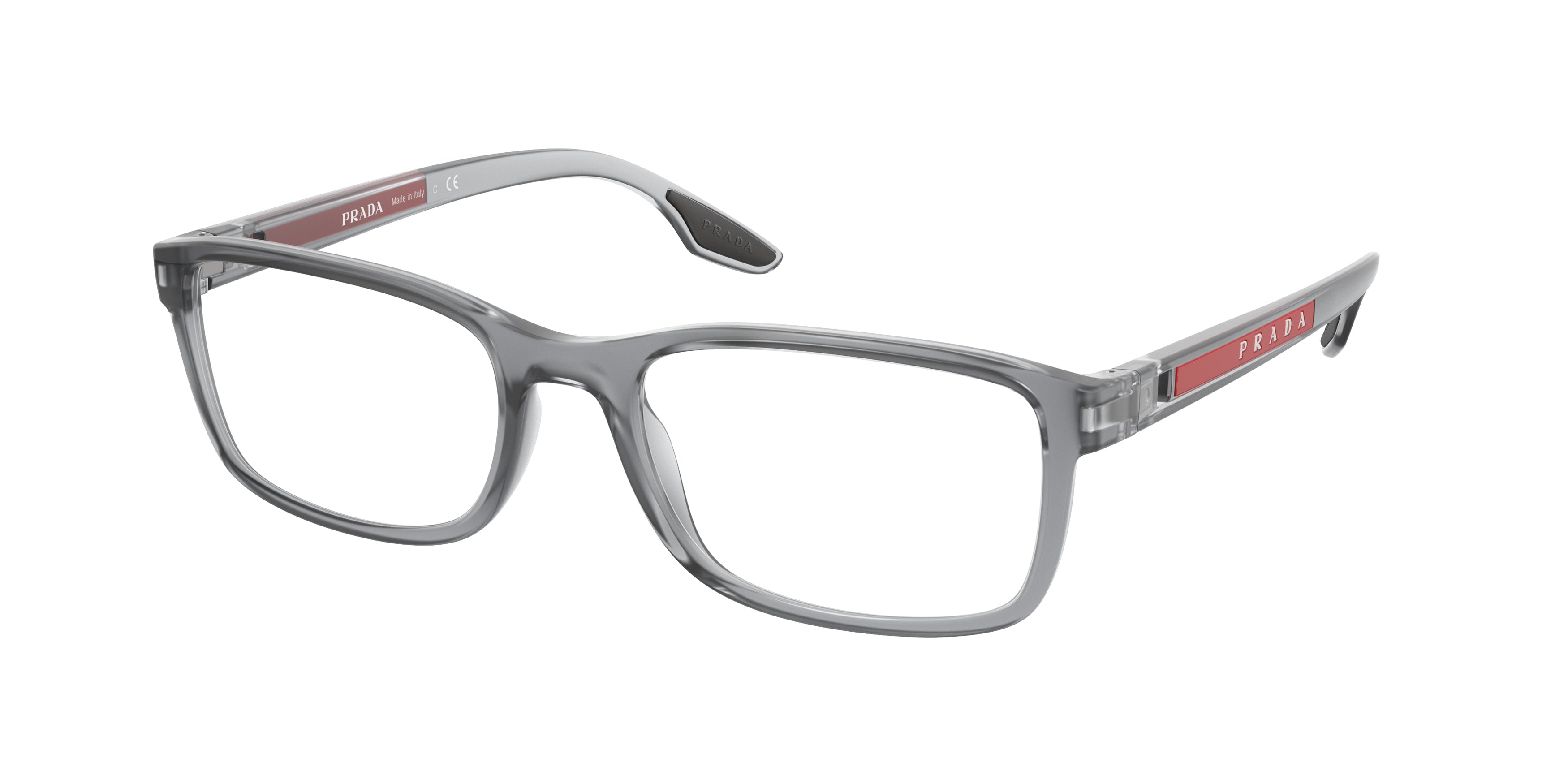 Prada Linea Rossa PS09OV Pillow Eyeglasses 14C1O1-Grey Transparent 55-145-19 - Color Map Grey