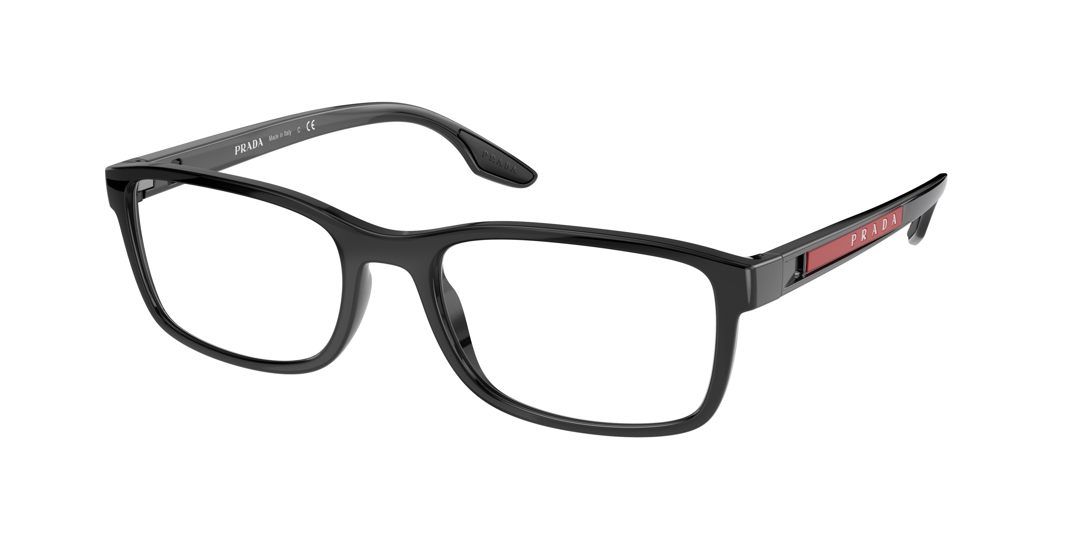 Prada Linea Rossa PS09OV Pillow Eyeglasses 1AB1O1-Black 55-145-19 - Color Map Black