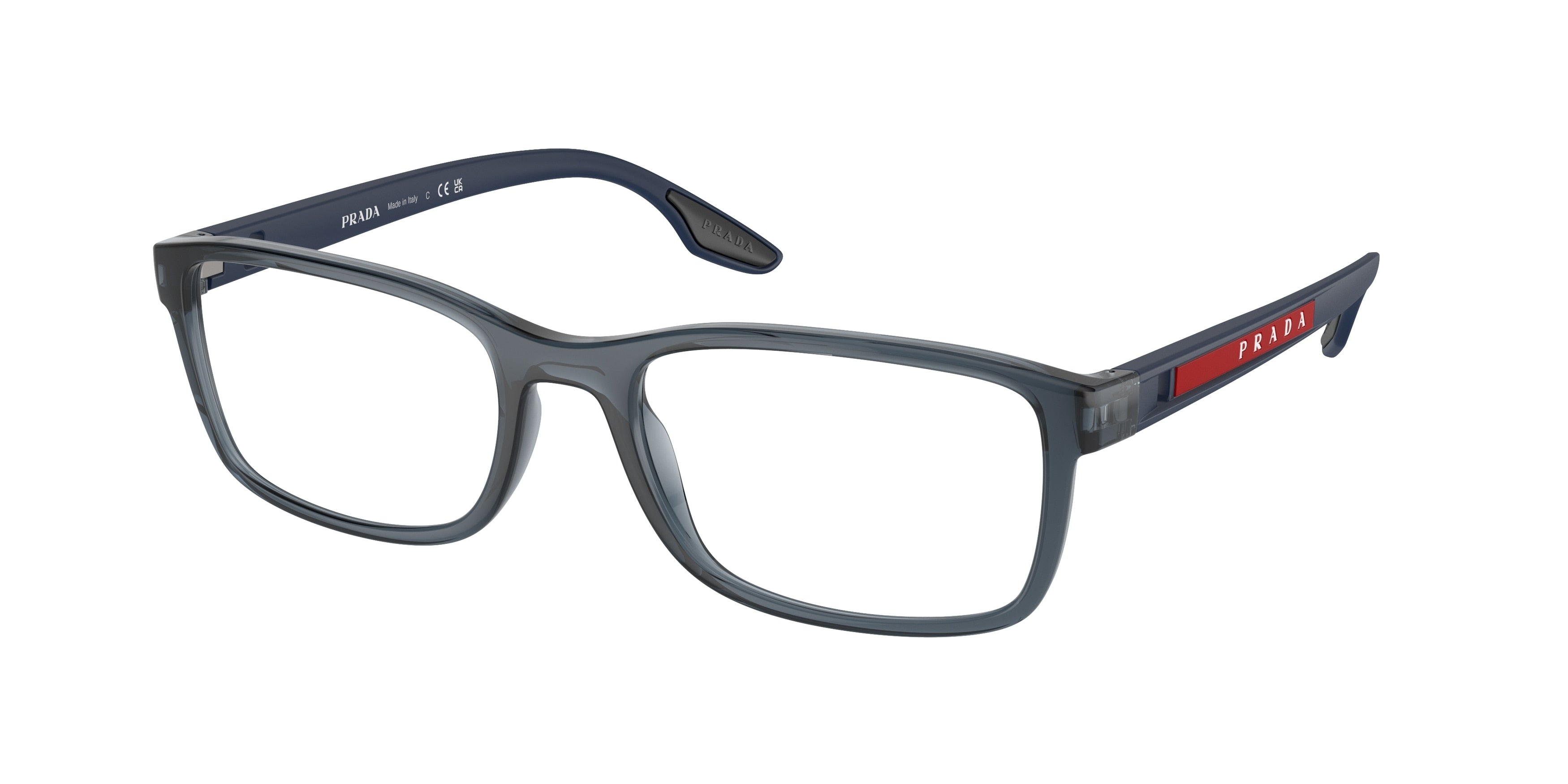 Prada Linea Rossa PS09OV Pillow Eyeglasses CZH1O1-Crystal Blue 55-145-19 - Color Map Blue