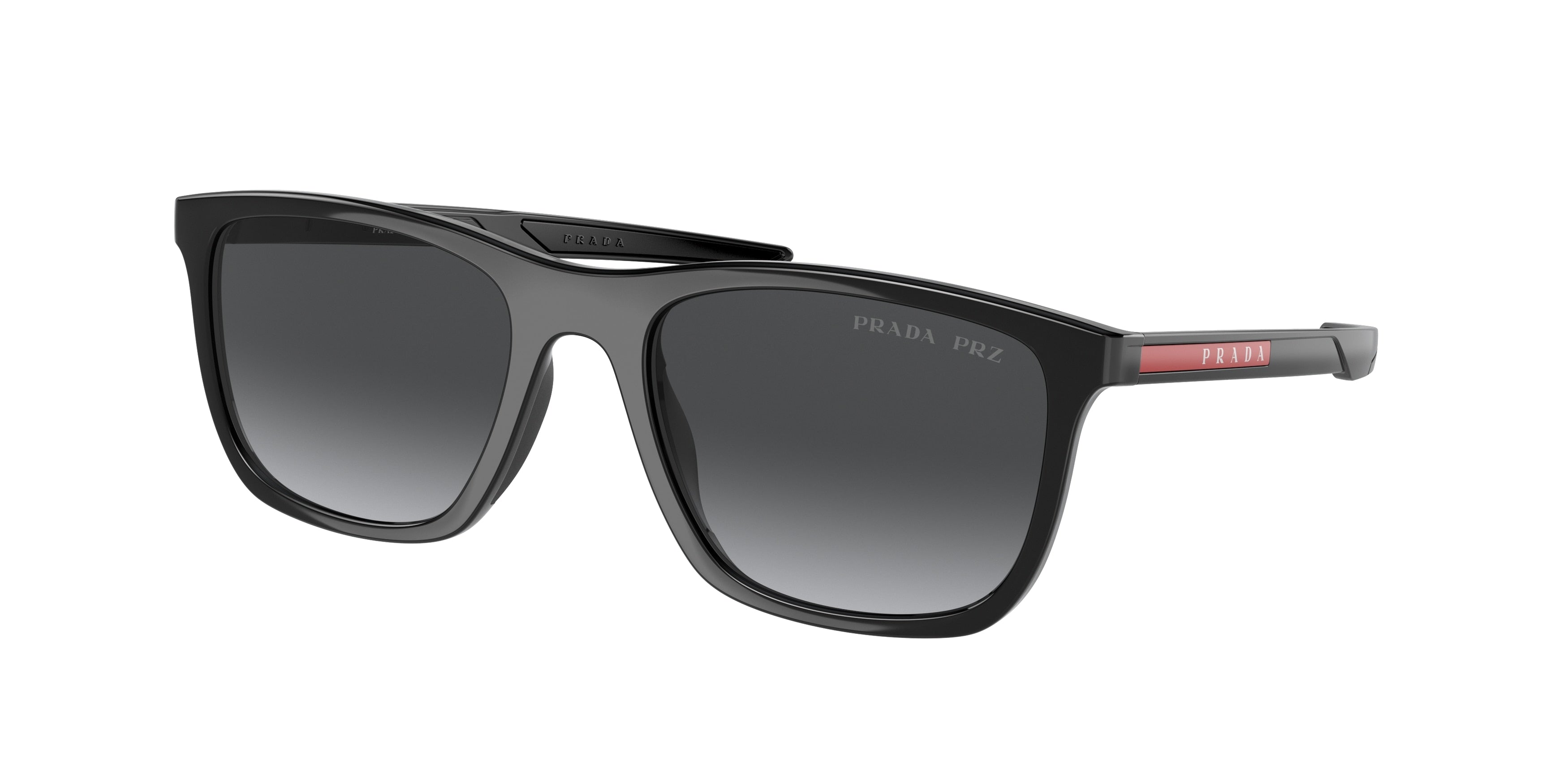 Prada Linea Rossa PS10WS Pillow Sunglasses 1AB06G-Black 54-140-19 - Color Map Black