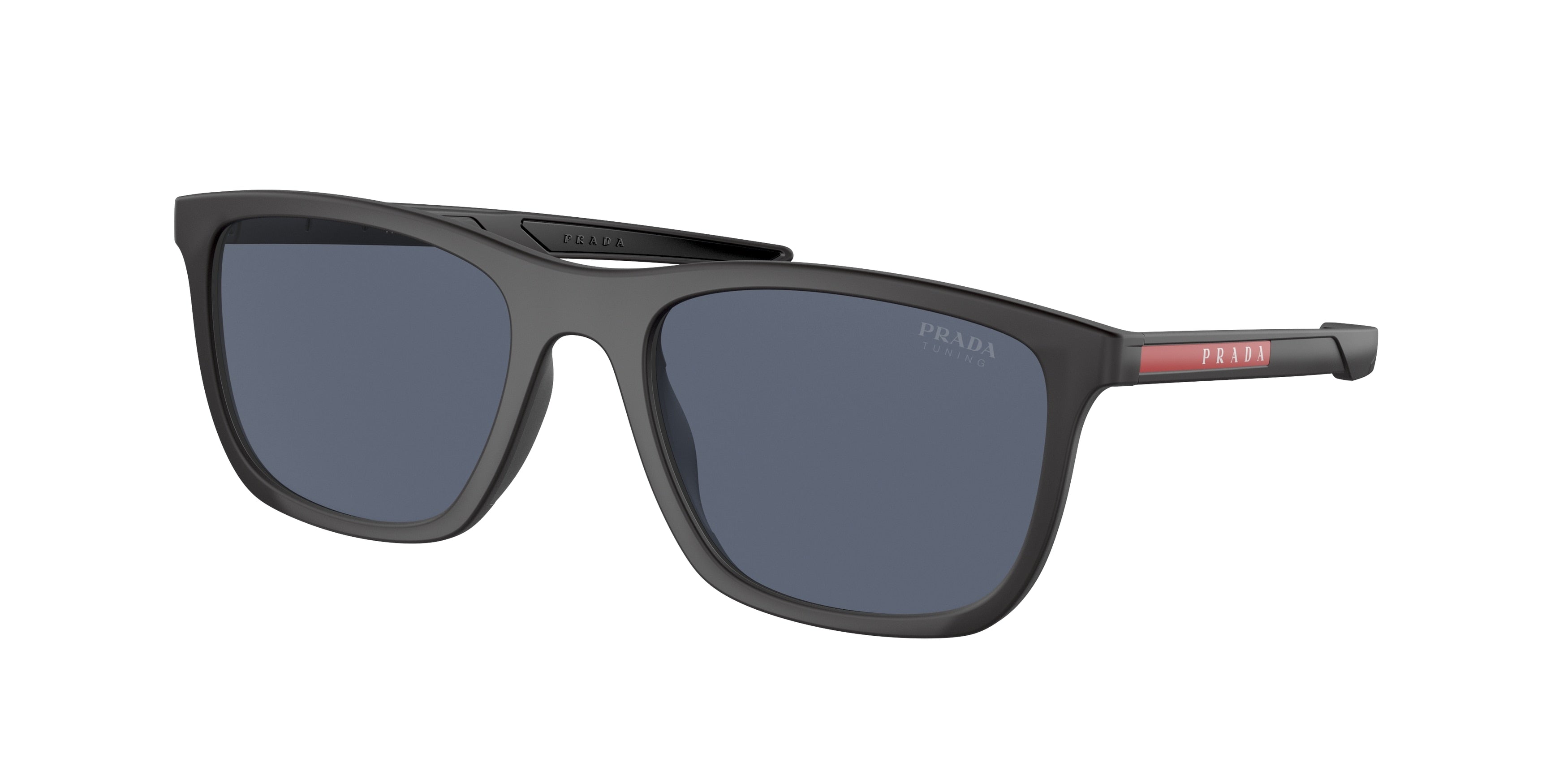 Prada Linea Rossa PS10WS Pillow Sunglasses DG009R-Black Rubber 54-140-19 - Color Map Black
