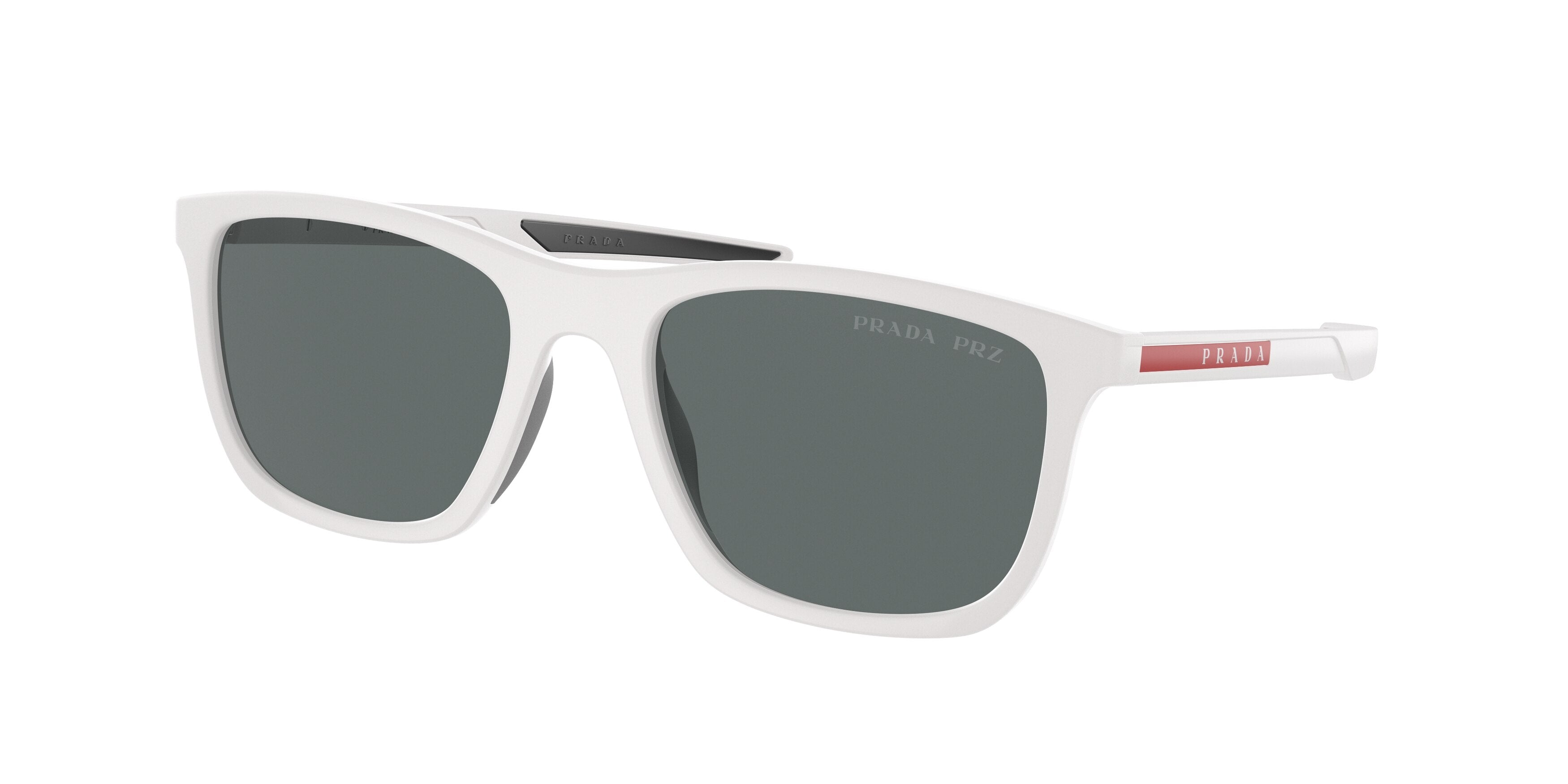 Prada Linea Rossa PS10WS Pillow Sunglasses TWK02G-White Rubber 54-140-19 - Color Map White