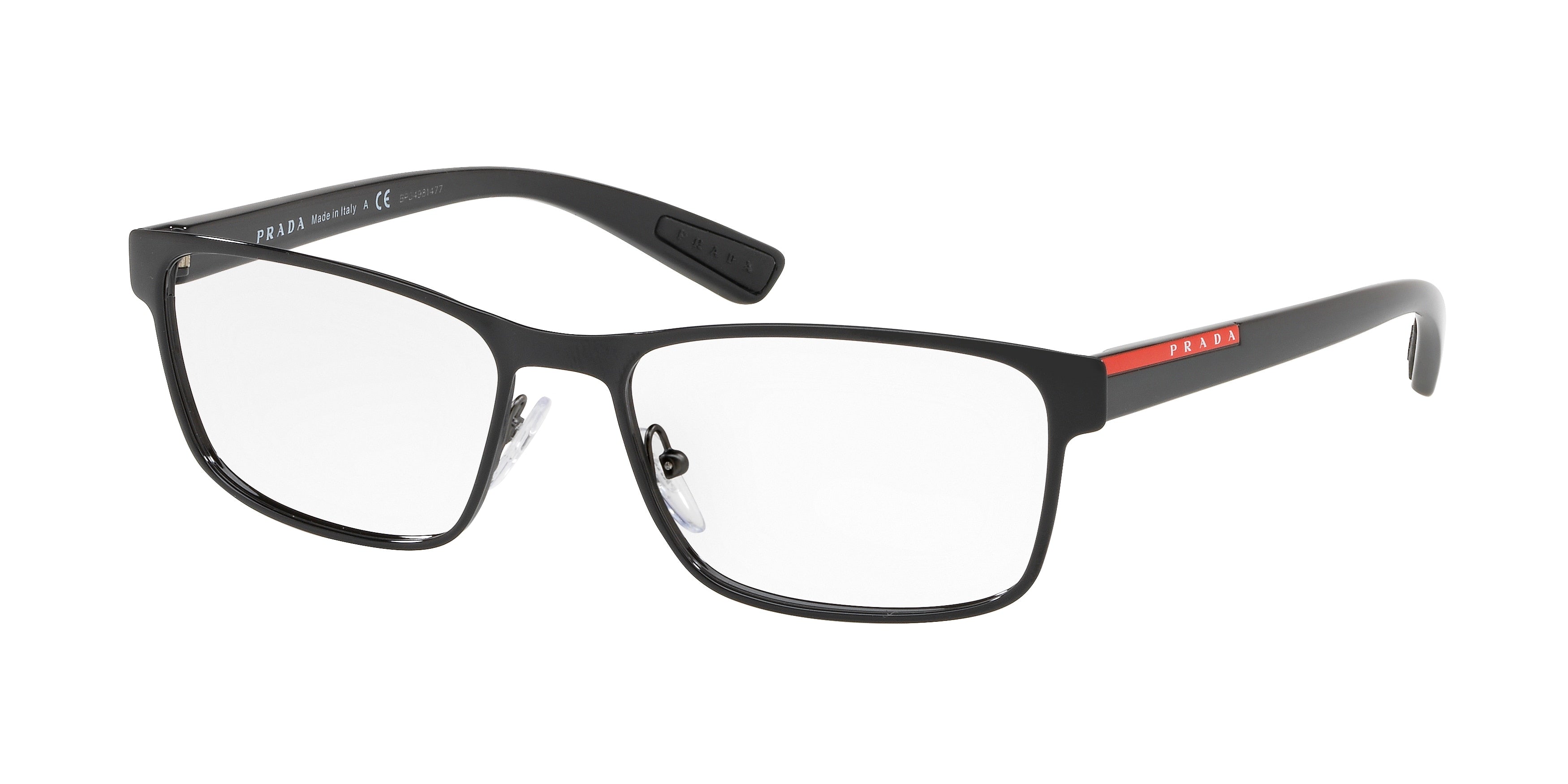 Prada Linea Rossa LIFESTYLE PS50GV Rectangle Eyeglasses 1AB1O1-Black 55-140-17 - Color Map Black