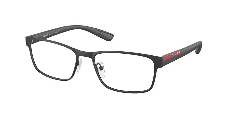 Prada Linea Rossa LIFESTYLE PS50GV Rectangle Eyeglasses DG01O1-Rubber Black 55-140-17 - Color Map Black
