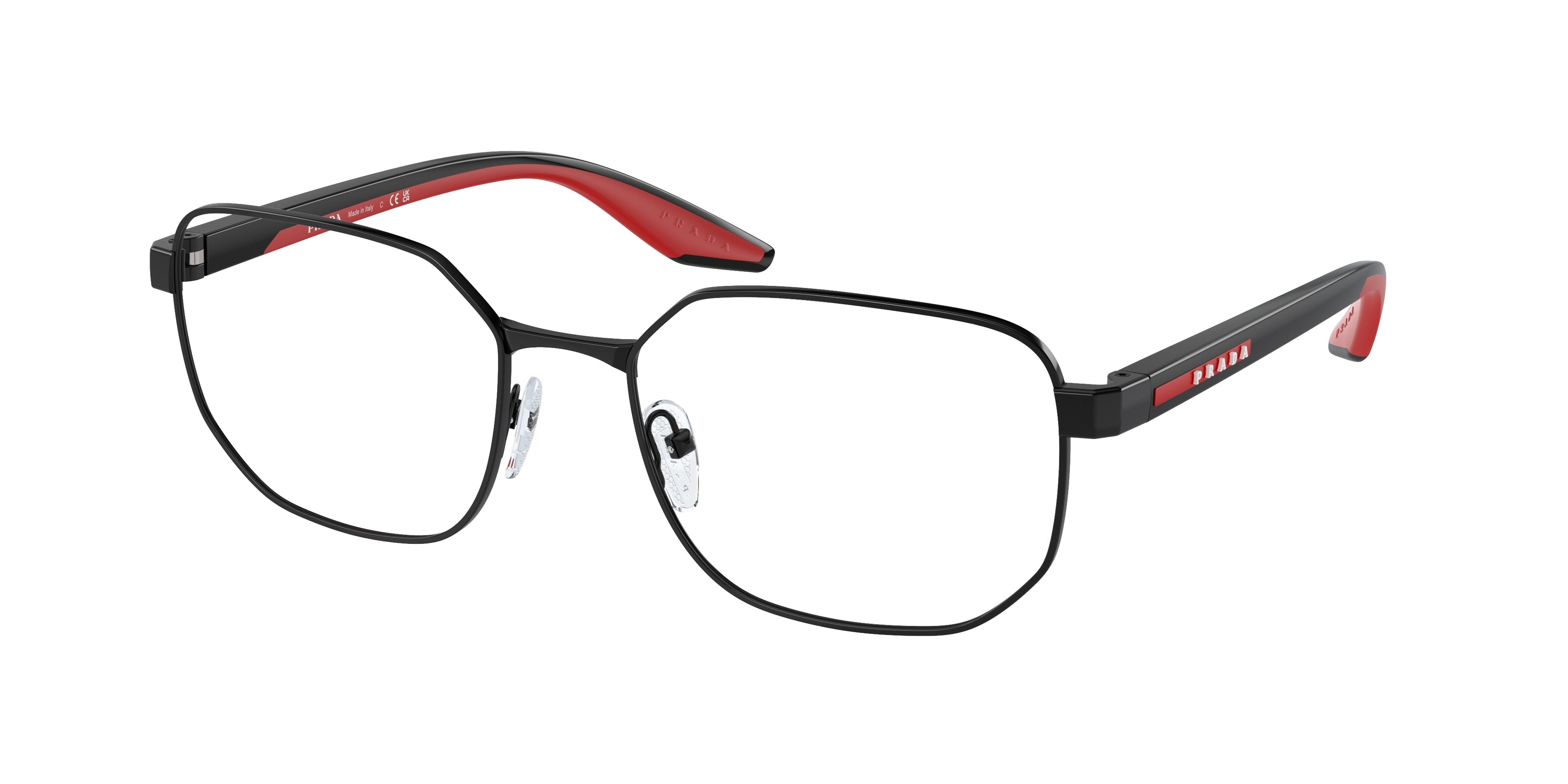 Prada Linea Rossa PS50QV Irregular Eyeglasses  1AB1O1-Black 57-145-19 - Color Map Black
