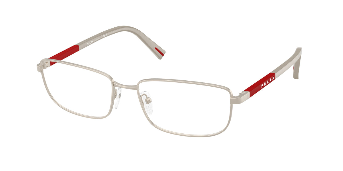 Prada Linea Rossa PS50SV Pillow Eyeglasses for Men — Free Shipping - 55-145-17 / 18X1O1-Matte Champagne