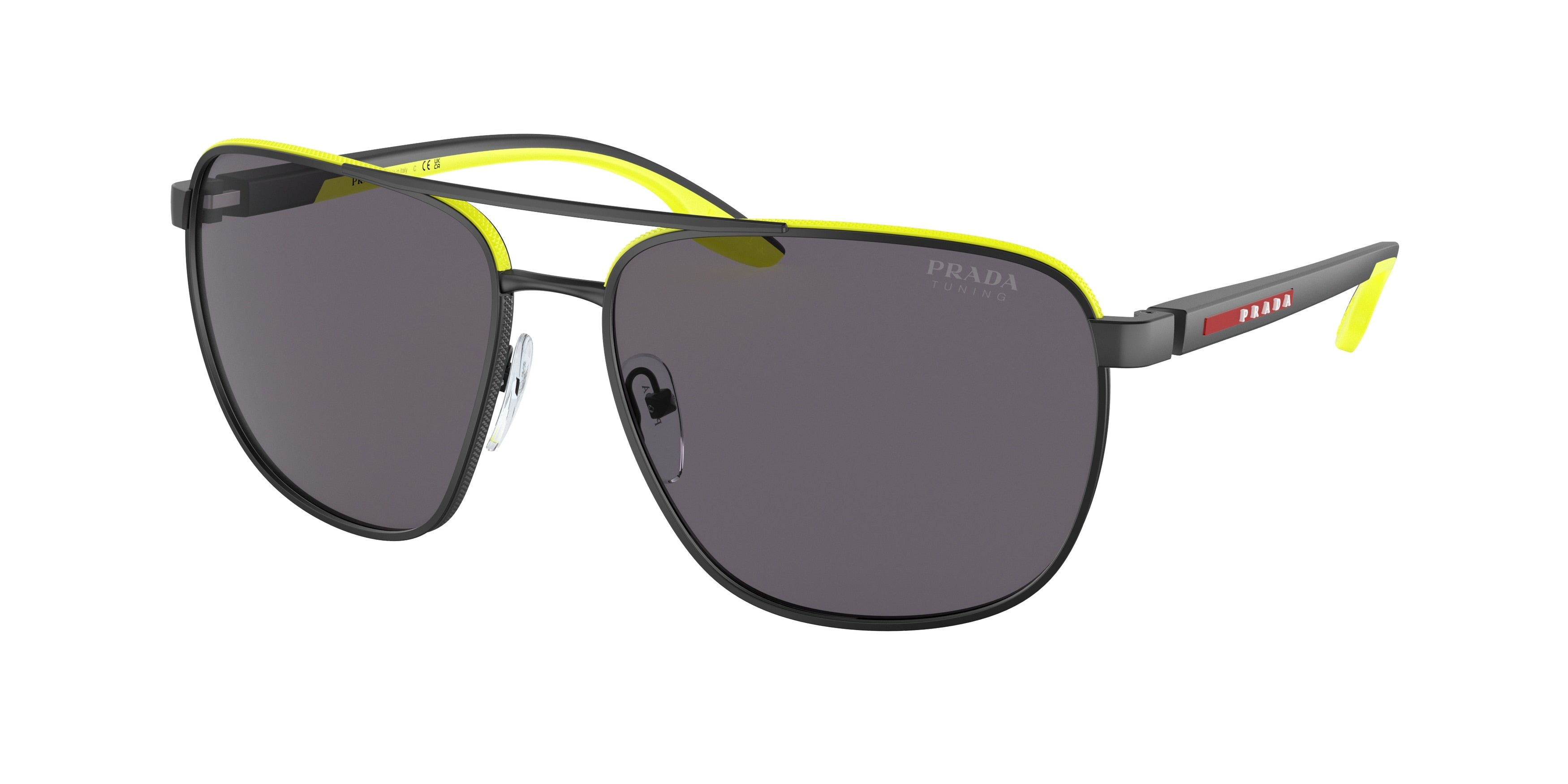 Prada Linea Rossa PS50YS Pilot Sunglasses 17G01V-Matte Black 62-145-16 - Color Map Black