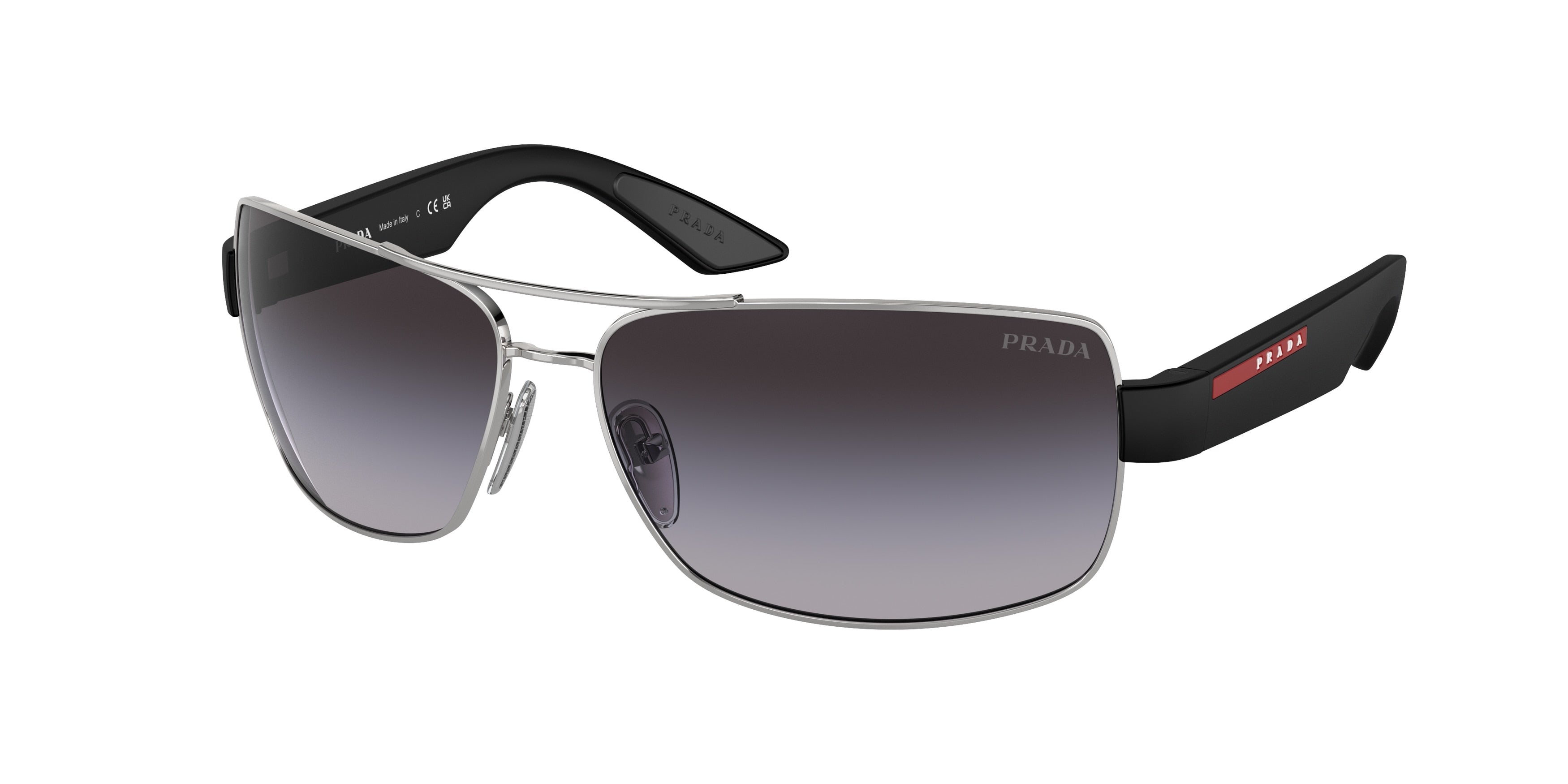 Prada Linea Rossa PS50ZS Pillow Sunglasses 1BC09U-Silver 65-135-14 - Color Map Silver