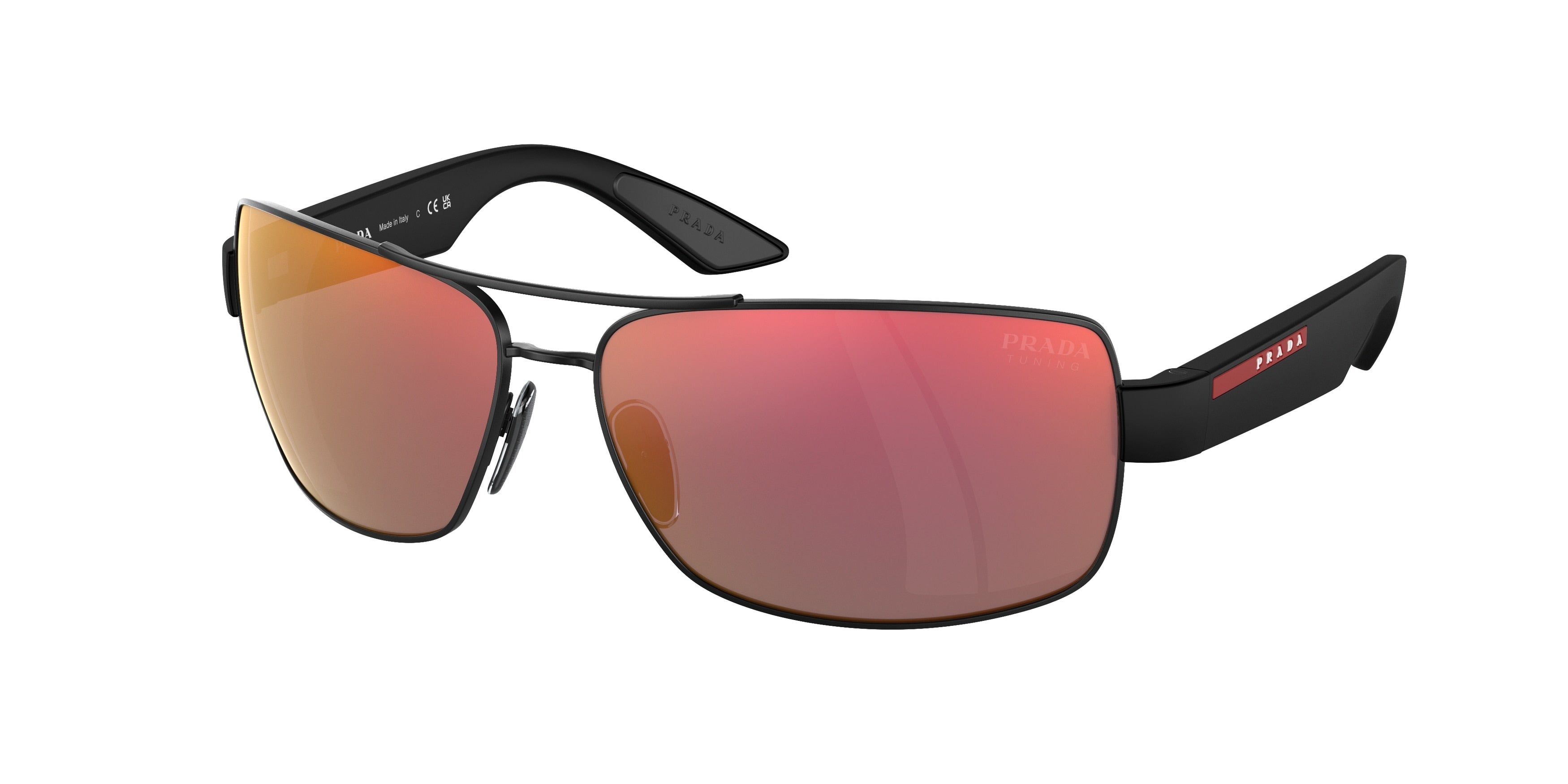 Prada Linea Rossa PS50ZS Pillow Sunglasses 1BO10A-Matte Black 65-135-14 - Color Map Black