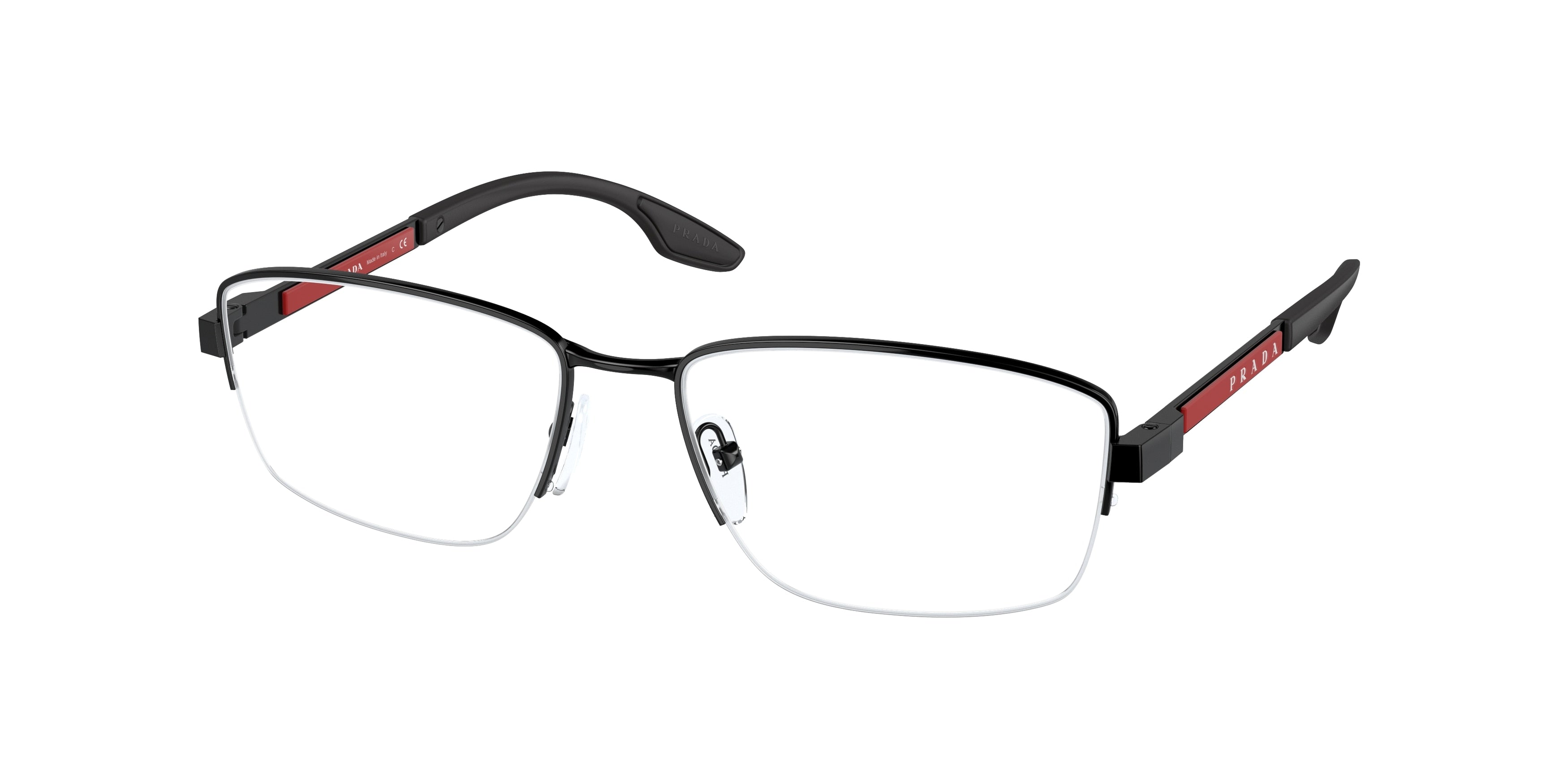 Prada Linea Rossa PS51OV Pillow Eyeglasses 1AB1O1-Black 56-140-17 - Color Map Black