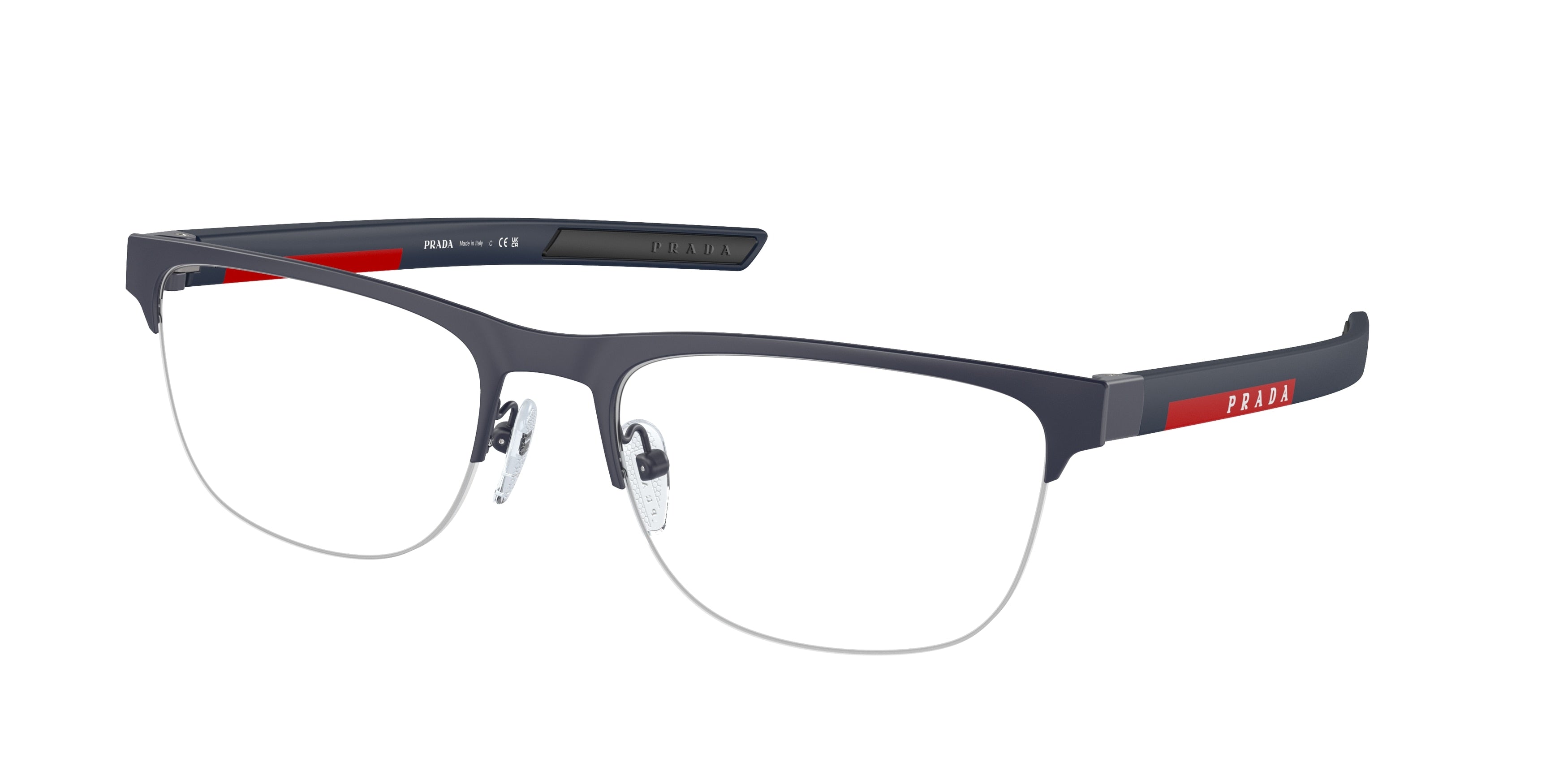 Prada Linea Rossa PS51QV Irregular Eyeglasses MAG1O1-Matte Blue 57-145-19 - Color Map Blue