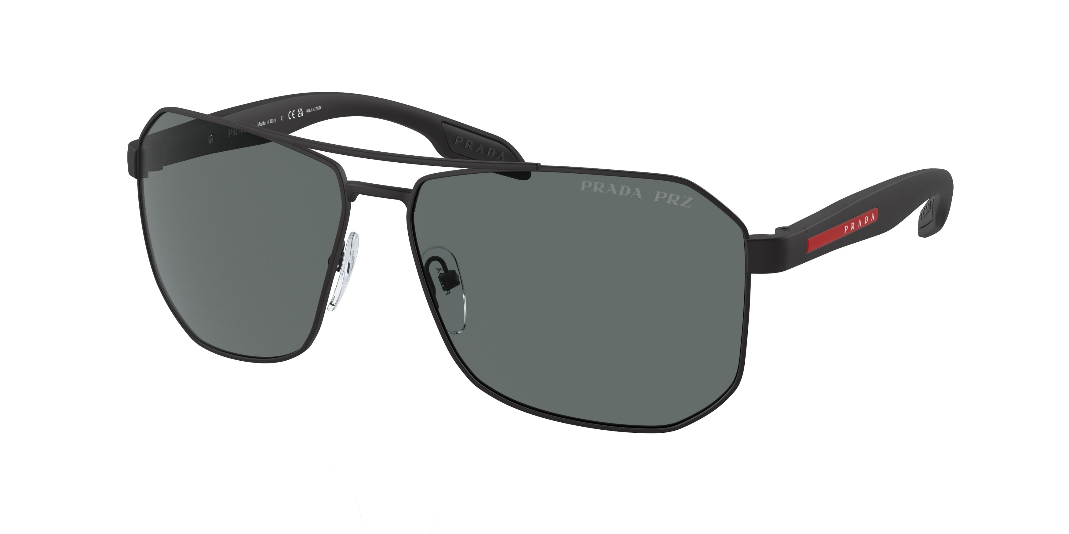 Prada Linea Rossa PS51VS Pillow Sunglasses DG05Z1-Black Rubber 62-140-14 - Color Map Black