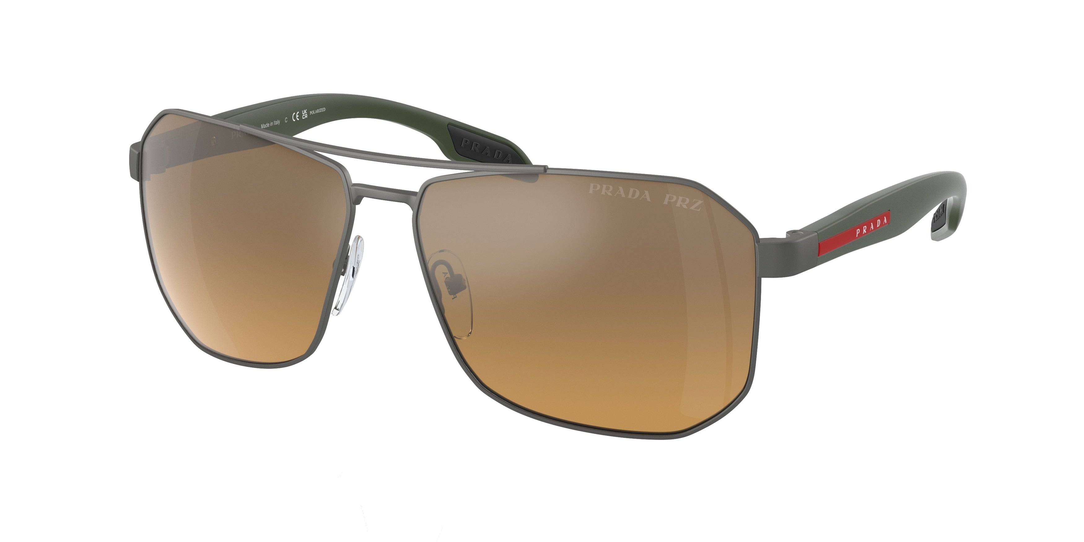 Prada Linea Rossa PS51VS Pillow Sunglasses DG1741-Gunmetal Rubber 62-140-14 - Color Map Grey