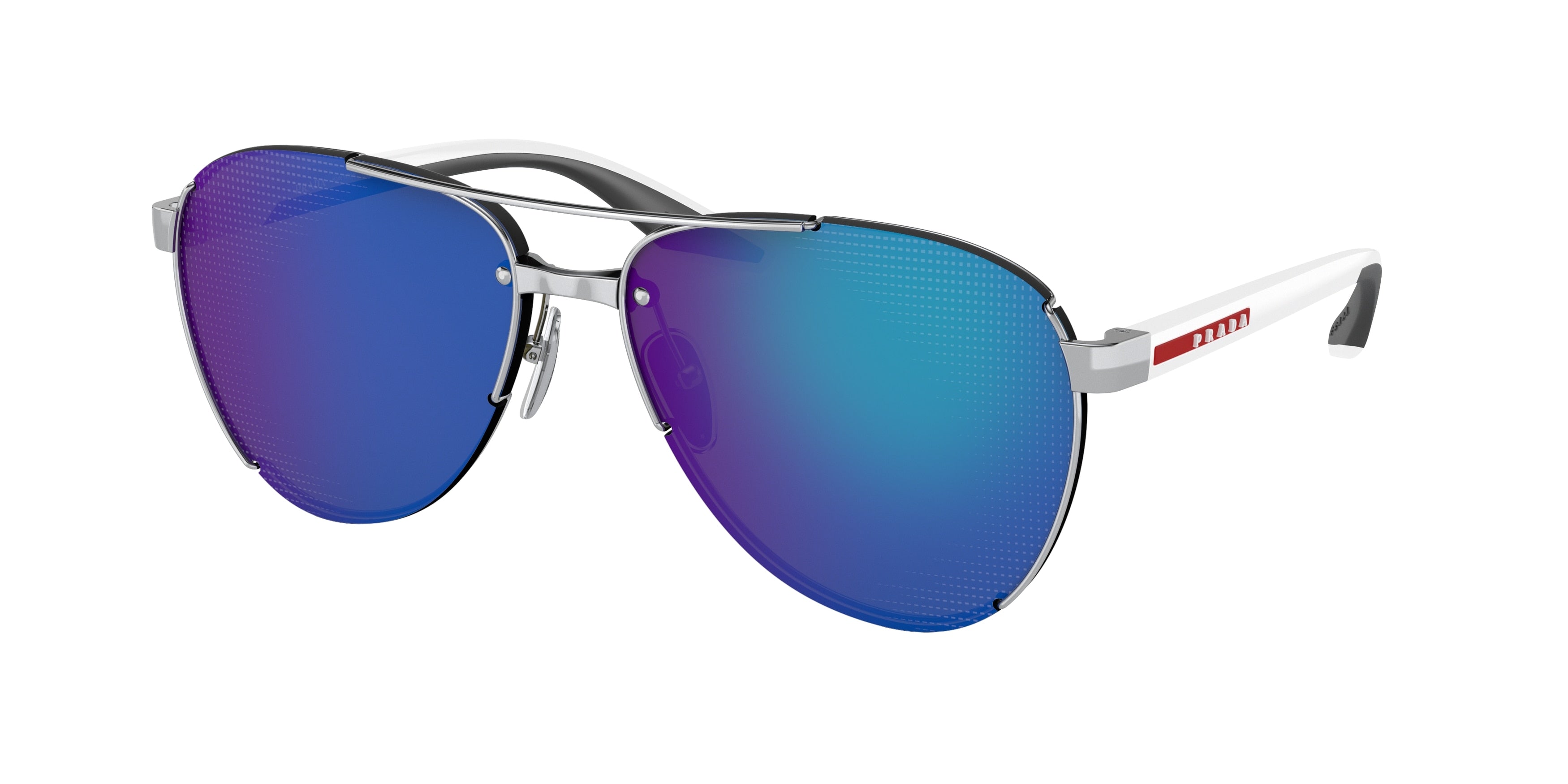 Prada Linea Rossa PS51YS Pilot Sunglasses 1BC08U-Silver 61-145-14 - Color Map Silver